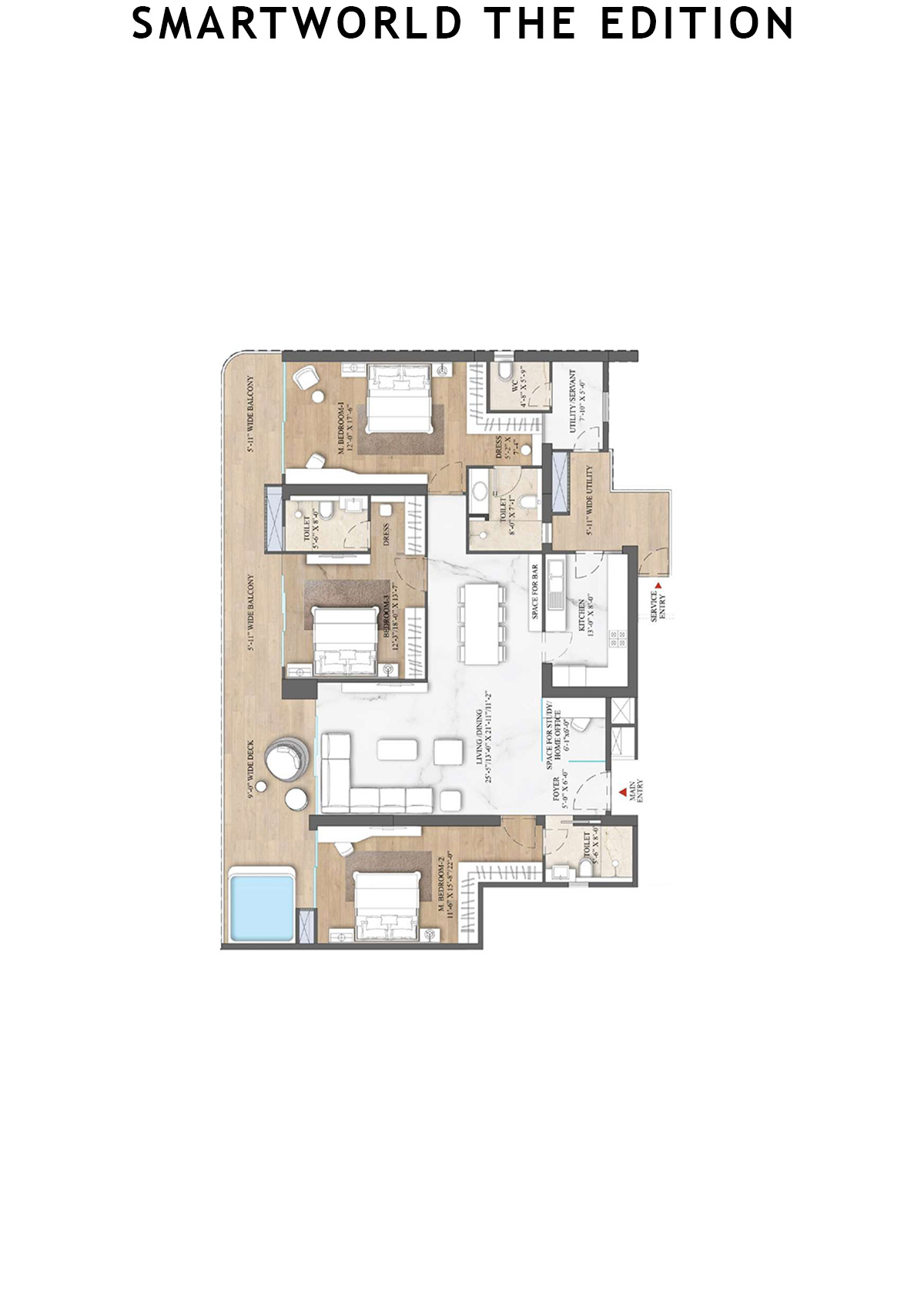Smartworld The Edition Tower 1 Unit 1 (Type A) Floor Plan