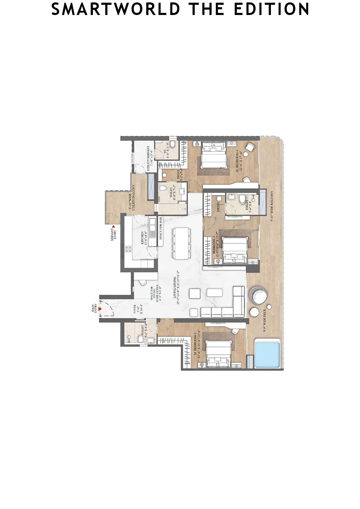 Smartworld The Edition Tower 1 Unit 2 (Type A1) Floor Plan