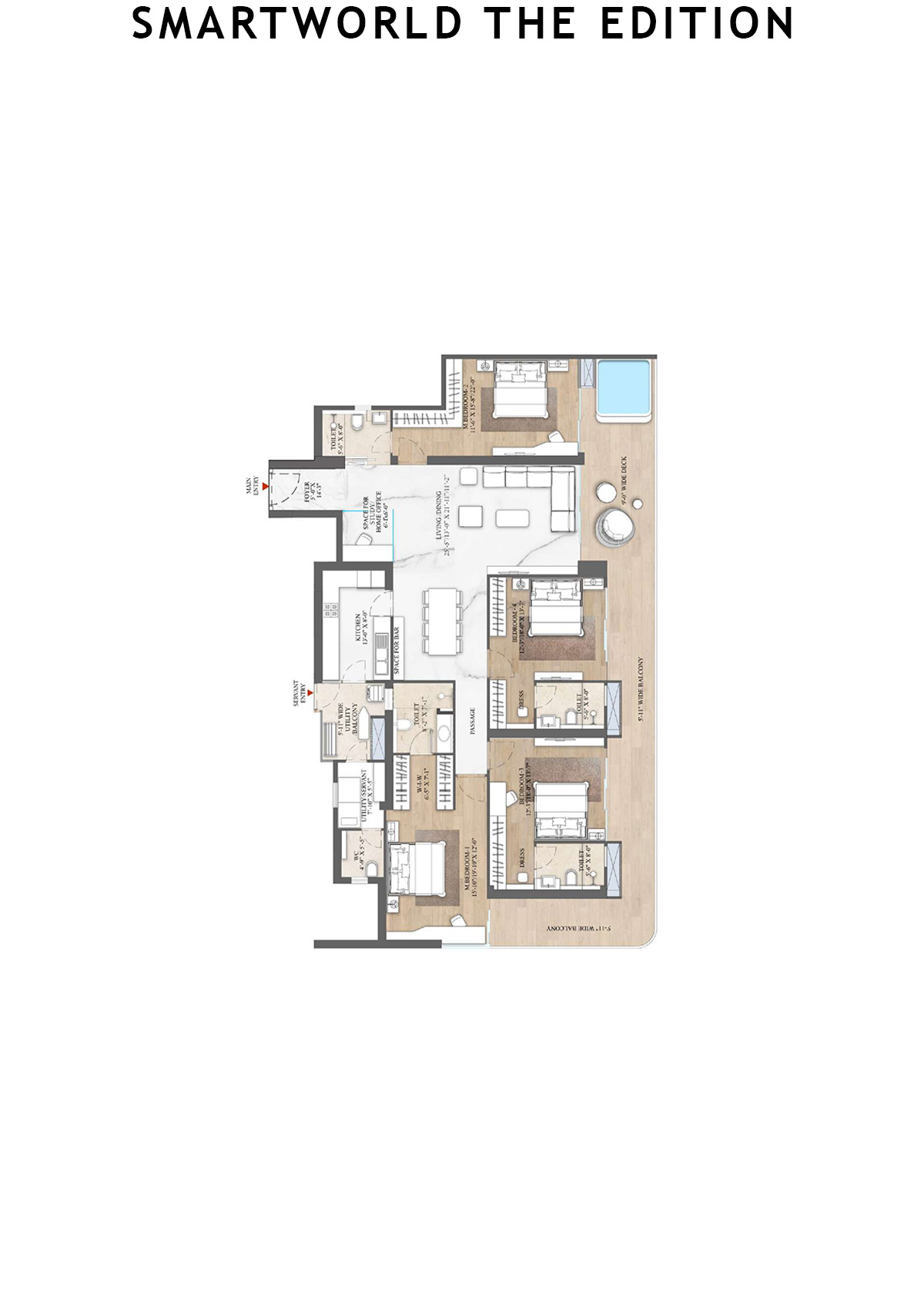 Smartworld The Edition Tower 1 Unit 3 (Type B1) Floor Plan