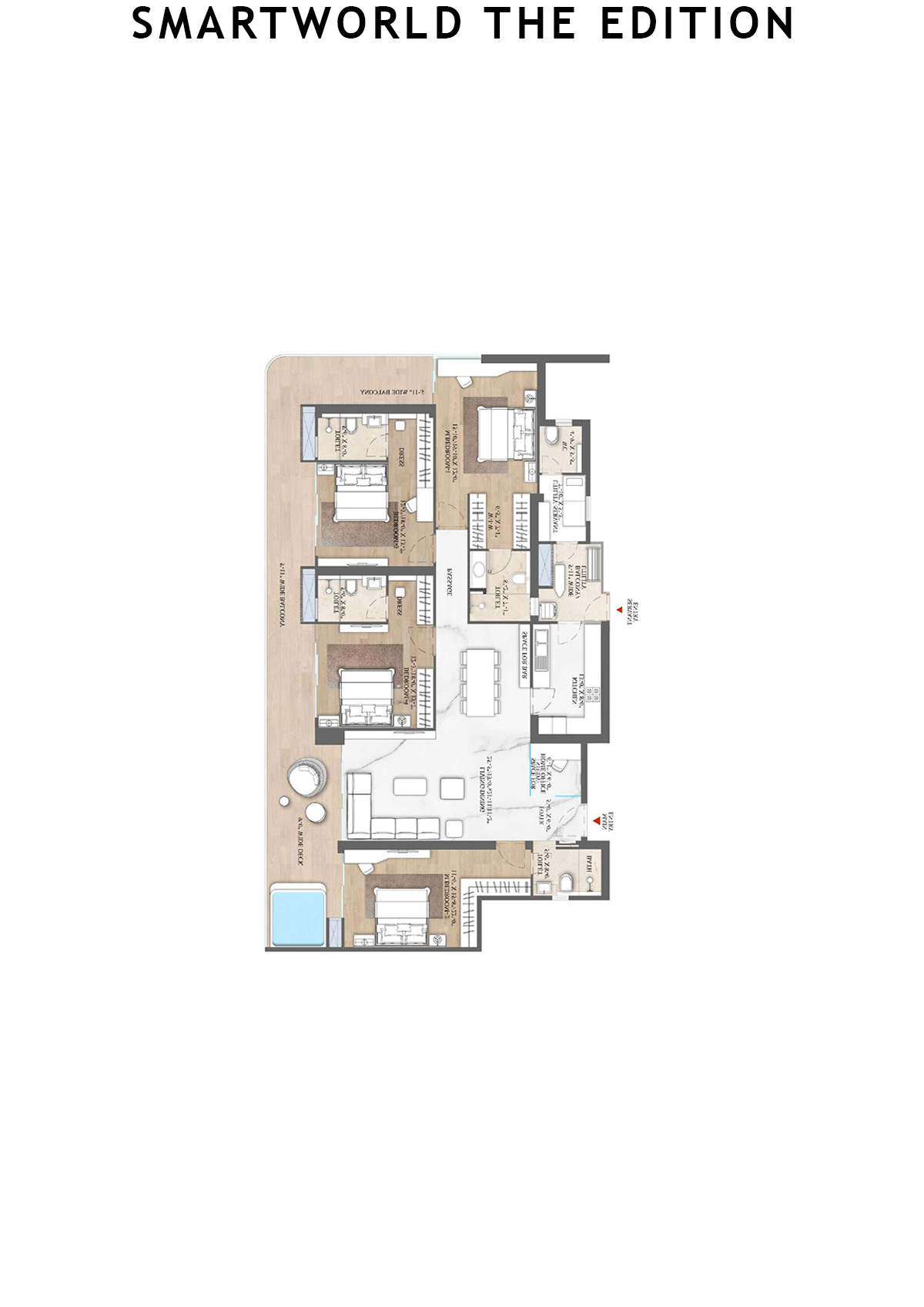 Smartworld The Edition Tower 2 Unit 1 (Type B) Floor Plan