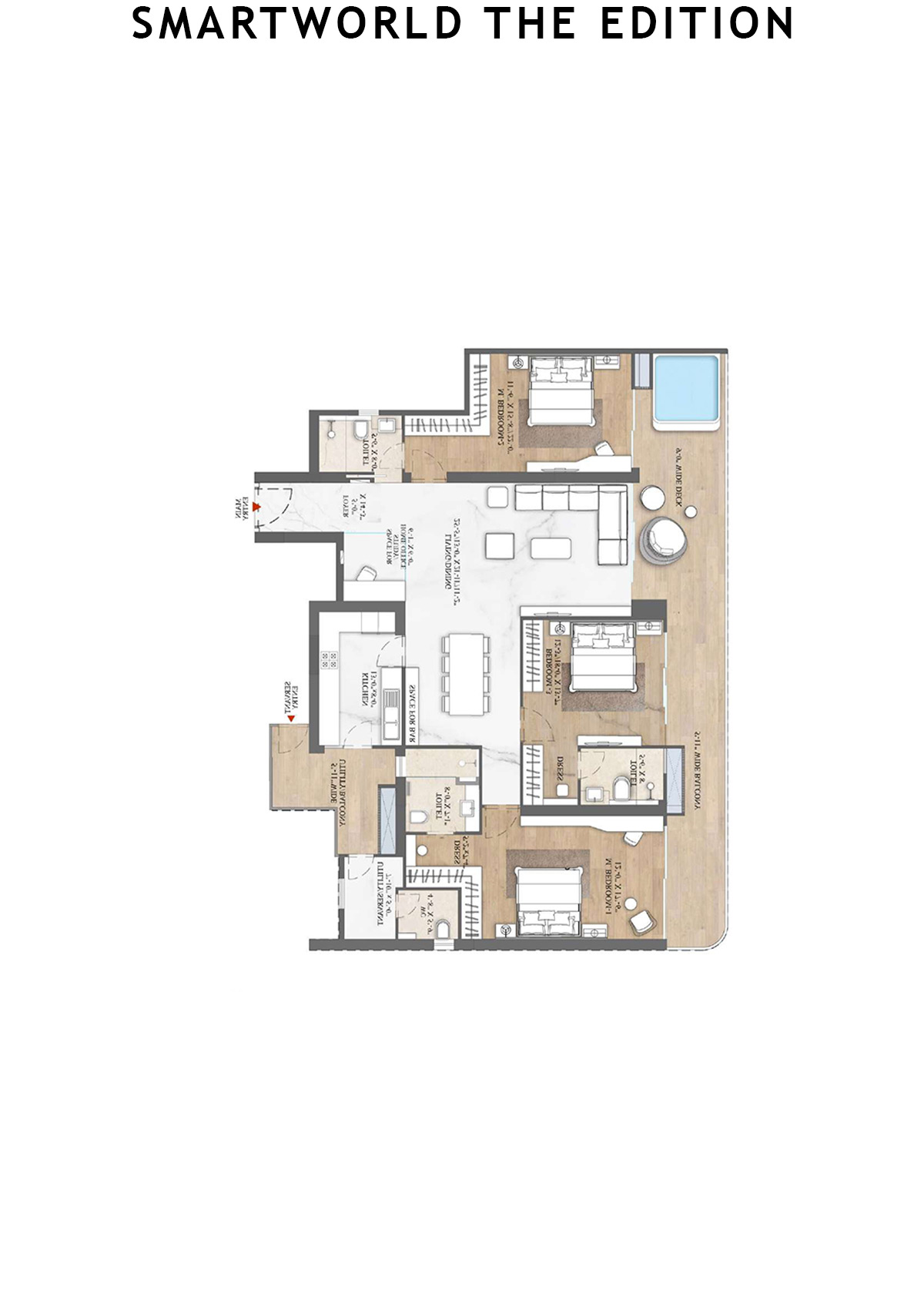 Smartworld The Edition Tower 2 Unit 3 (Type A1) Floor Plan