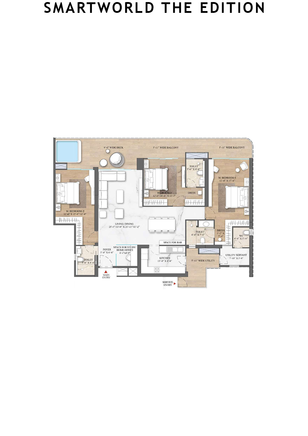 Smartworld The Edition Tower 3 Unit 1 (Type A) Floor Plan