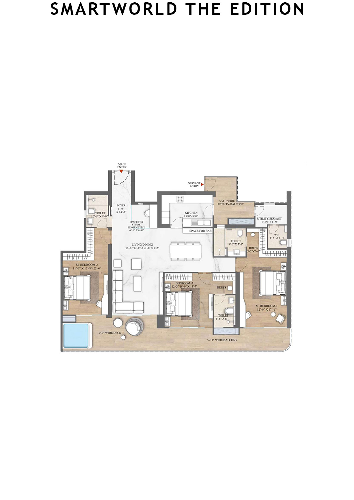 Smartworld The Edition Tower 3 Unit 2 (Type A1) Floor Plan