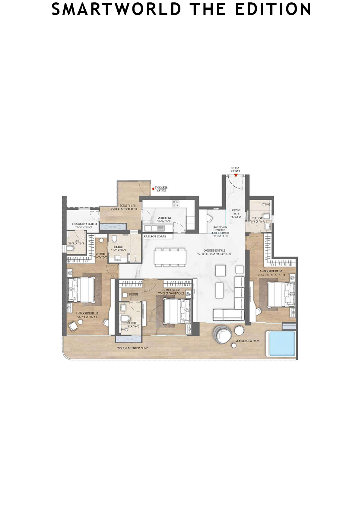 Smartworld The Edition Tower 3 Unit 3 (Type A1) Floor Plan