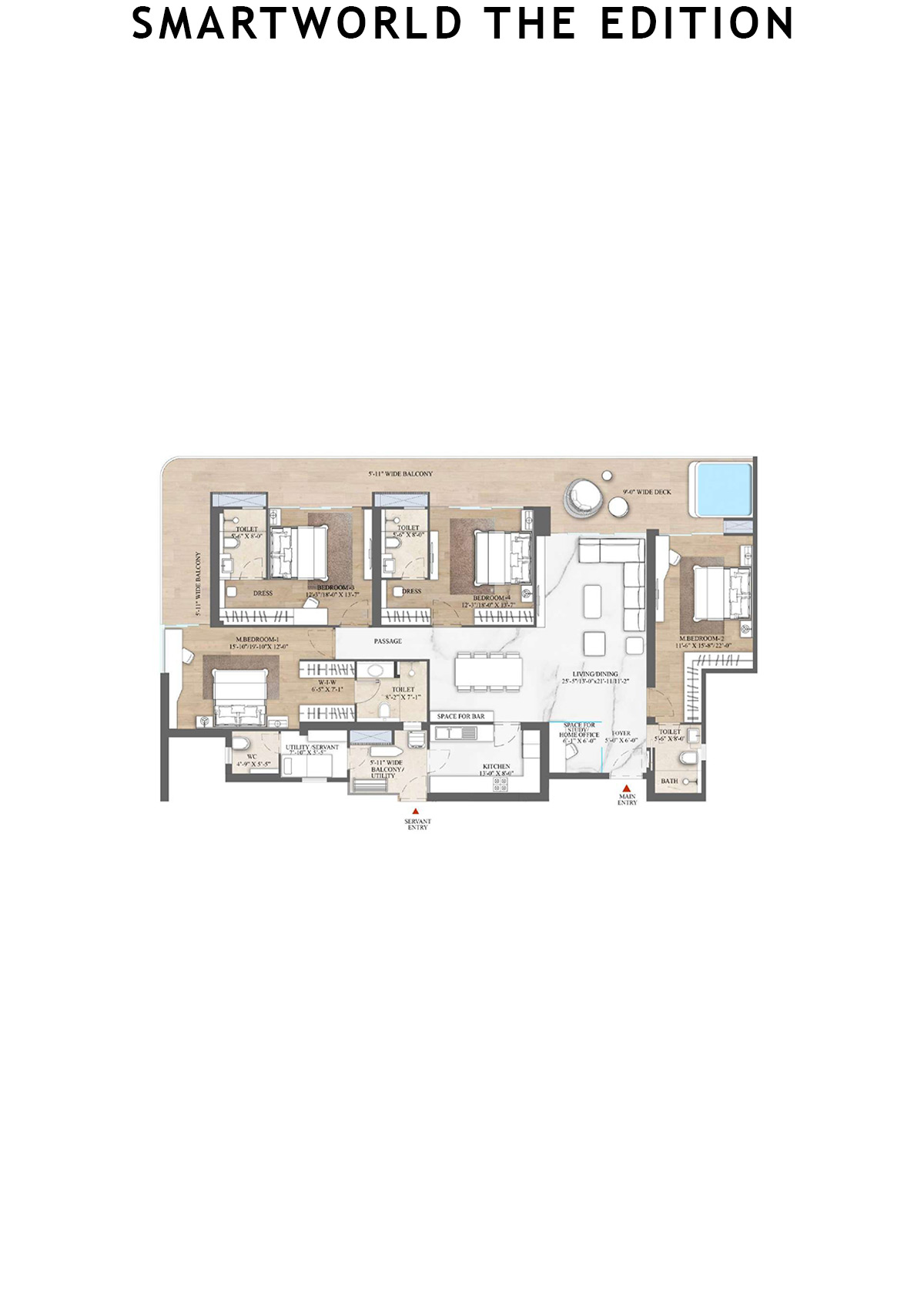 Smartworld The Edition Tower 3 Unit 4 (Type B) Floor Plan