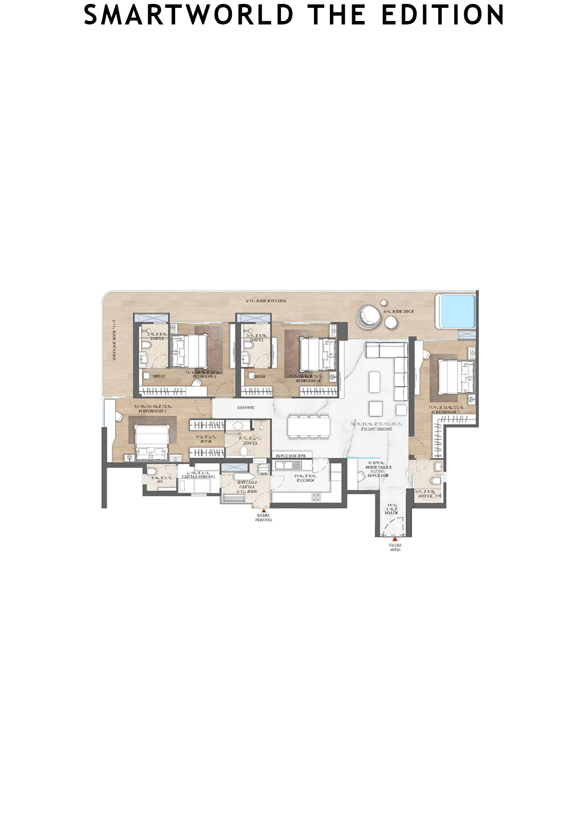 Smartworld The Edition Tower 5 Unit 2 (Type B1) Floor Plan