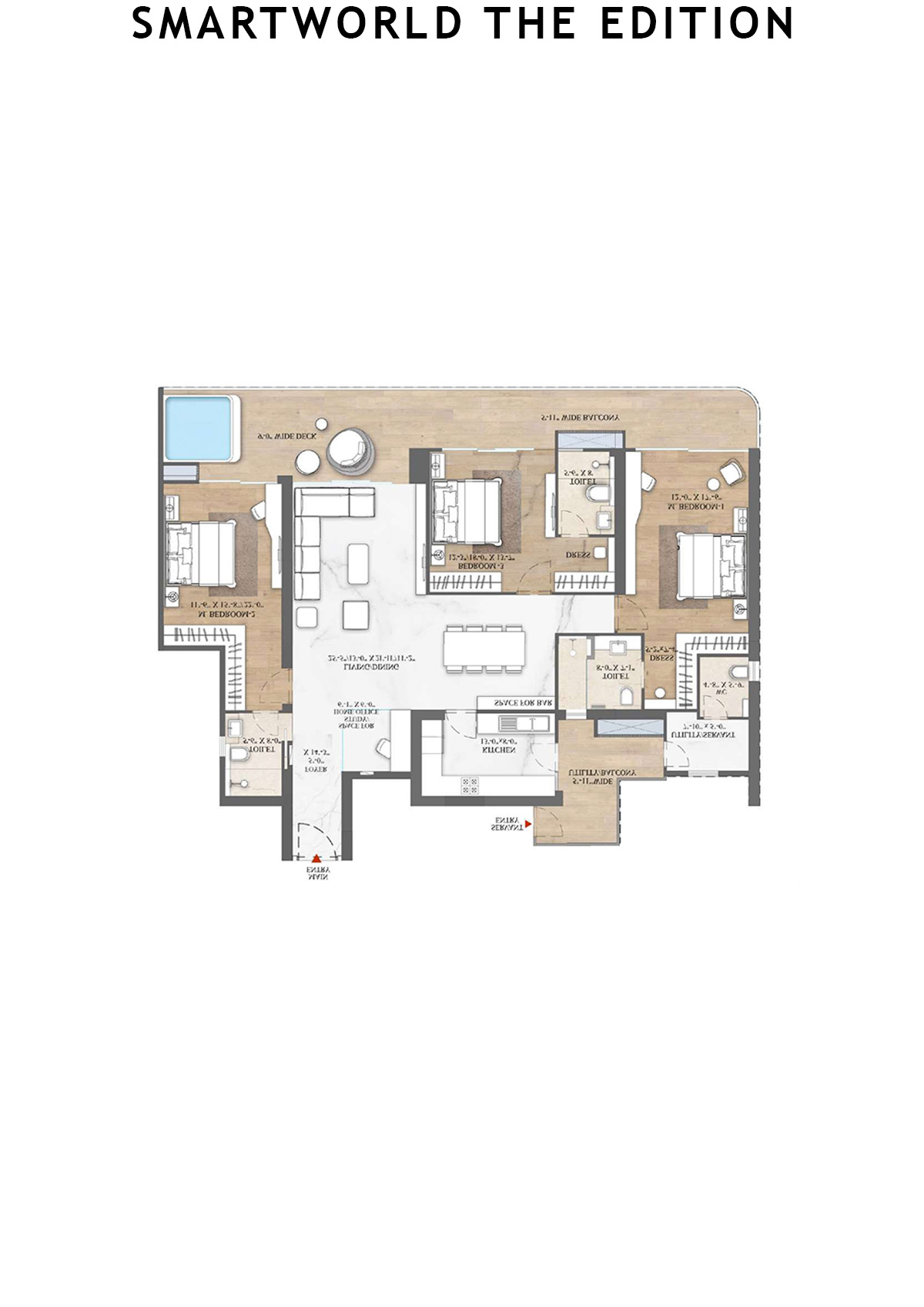 Smartworld The Edition Tower 5 Unit 3 (Type A1) Floor Plan