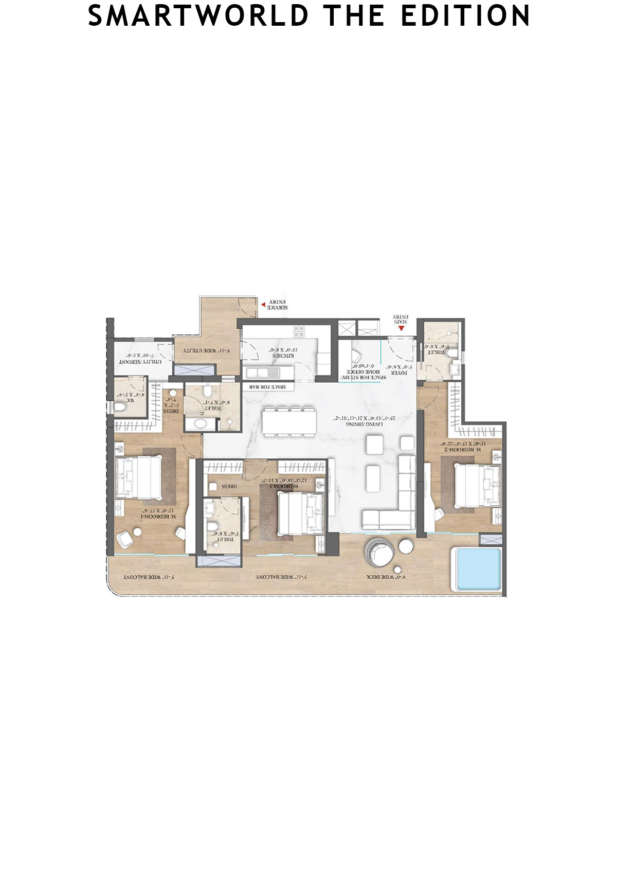 Smartworld The Edition Tower 6 Unit 1 (Type A) Floor Plan
