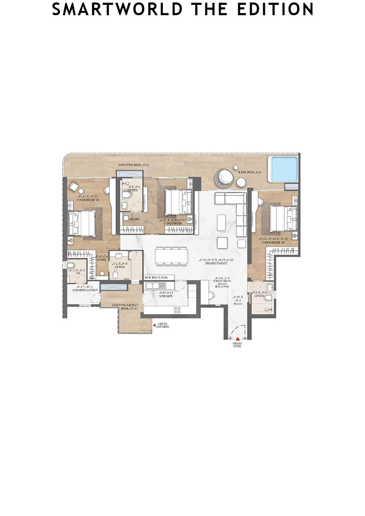 Smartworld The Edition Tower 6 Unit 2 (Type A1) Floor Plan