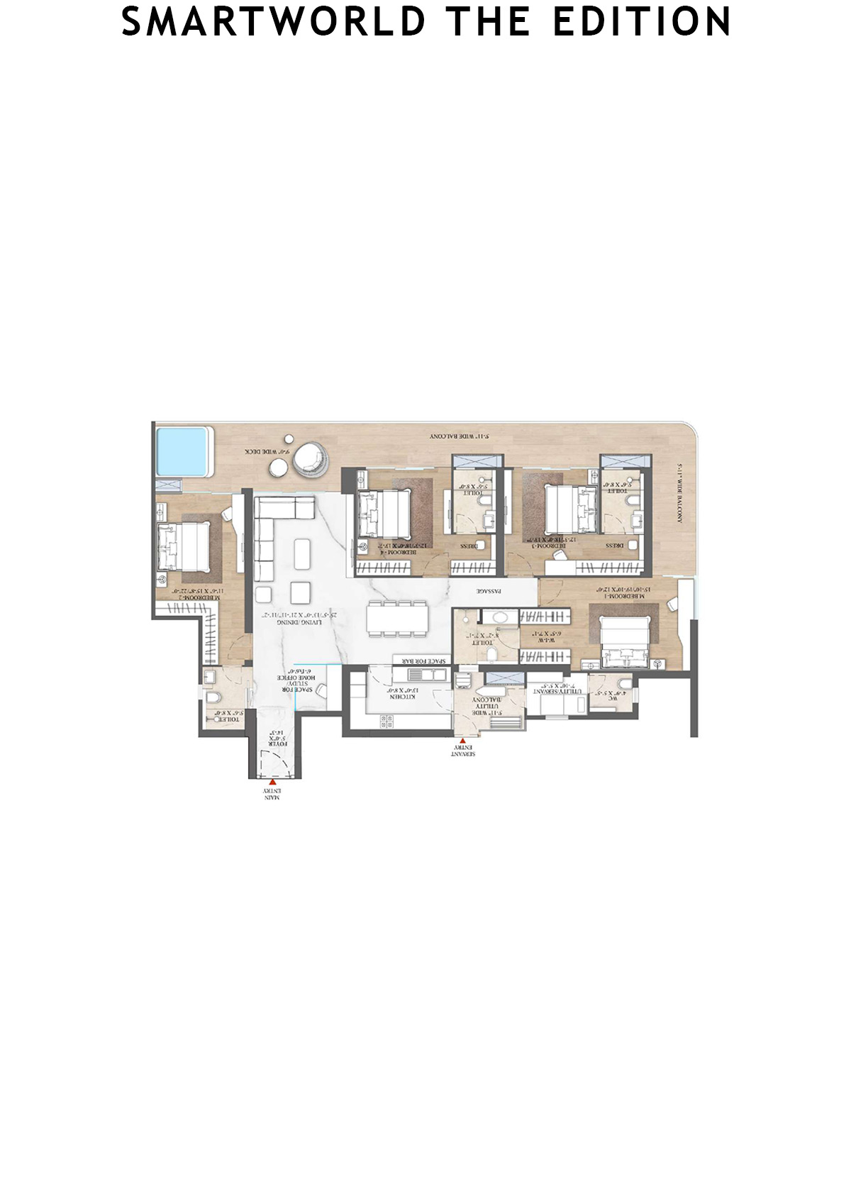 Smartworld The Edition Tower 6 Unit 3 (Type B1) Floor Plan