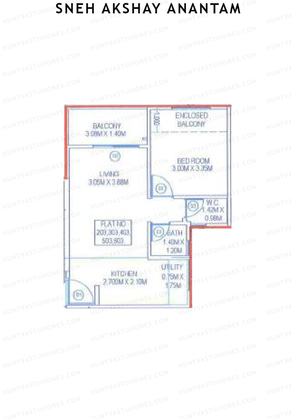 Sneh Akshay Anantam Tower B Unit 3 Floor Plan