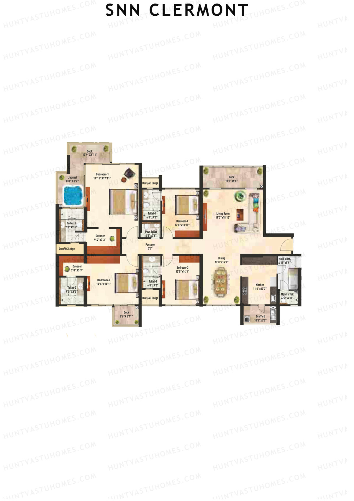 SNN Clermont Tower 1 Unit 1 Floor Plan