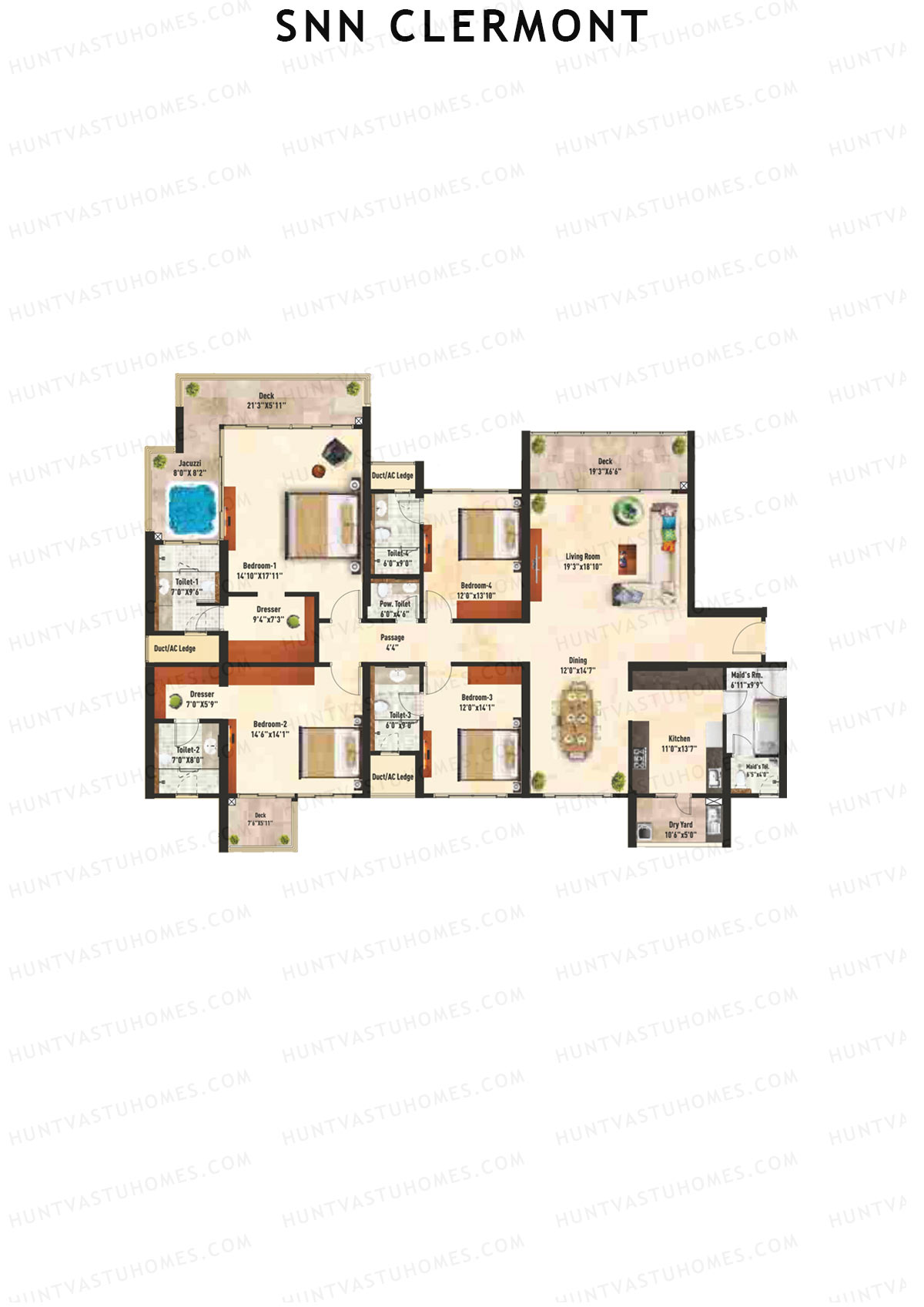 SNN Clermont Tower 1 Unit 1 Floor Plan