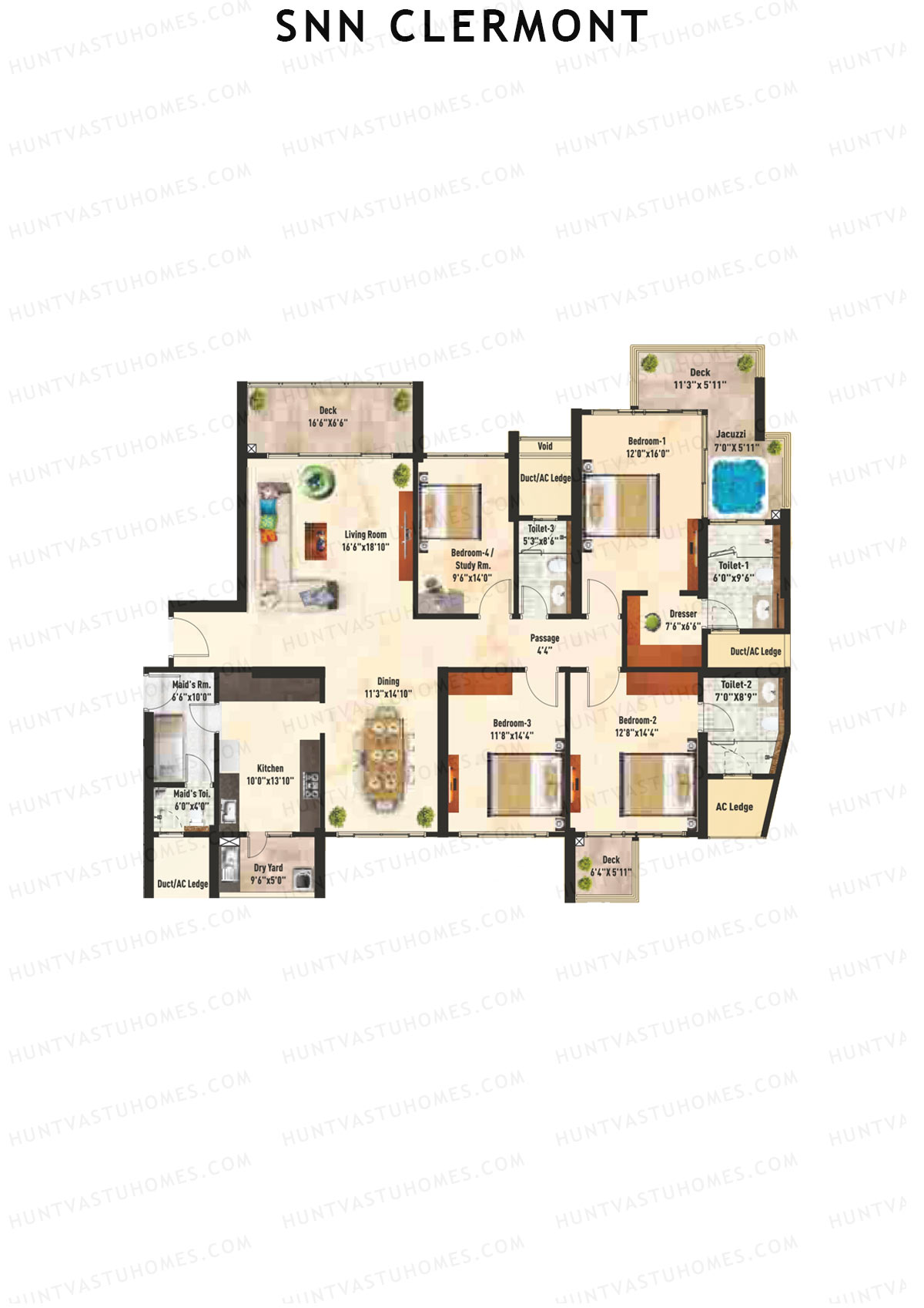 SNN Clermont Tower 1 Unit 2 Floor Plan