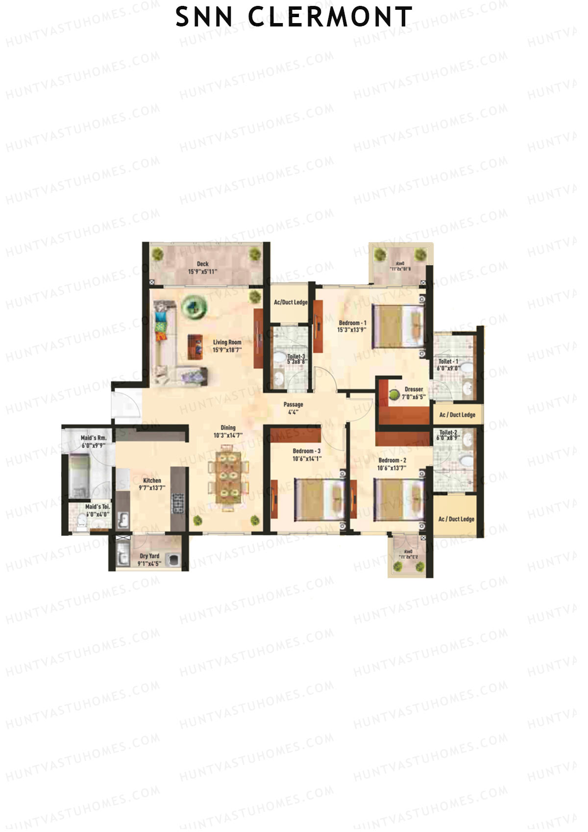 SNN Clermont Tower 2 Unit 2 Floor Plan