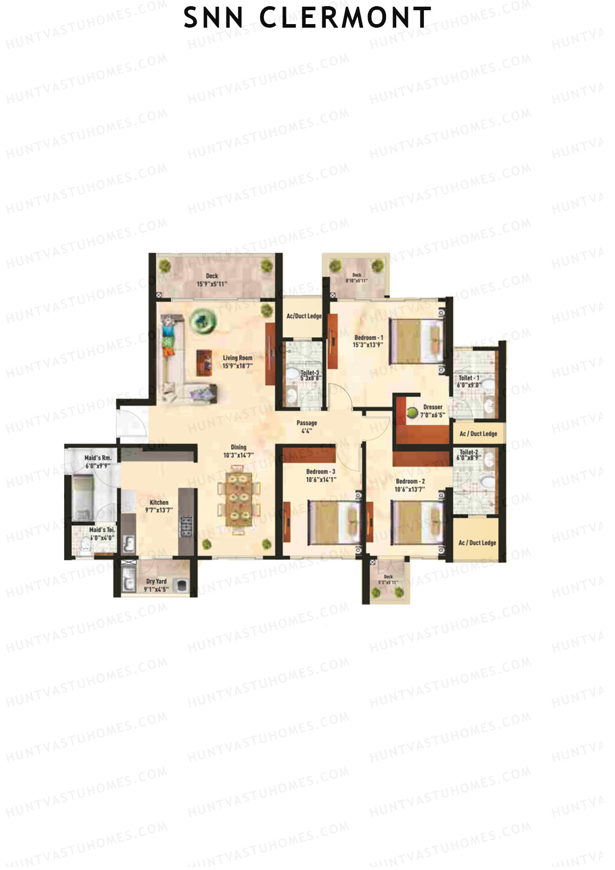 SNN Clermont Tower 2 Unit 2 Floor Plan