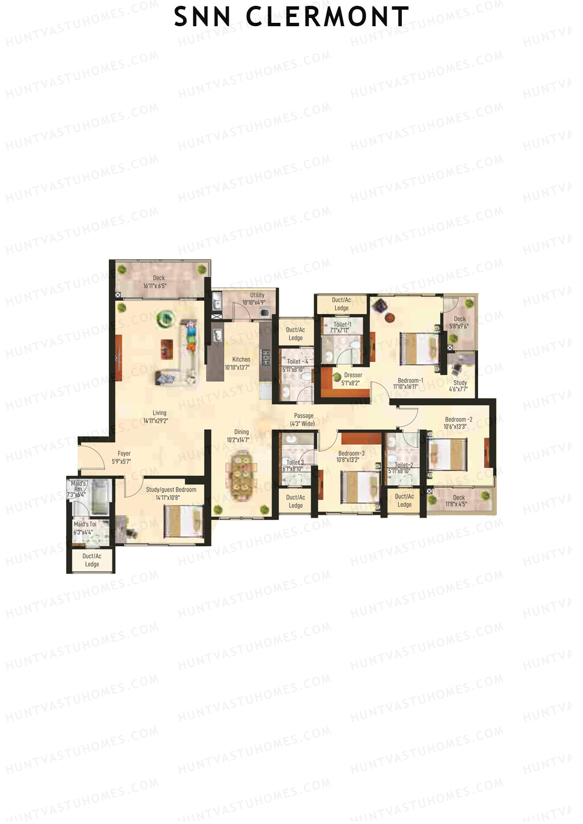 SNN Clermont Tower 3 Unit 2 Floor Plan