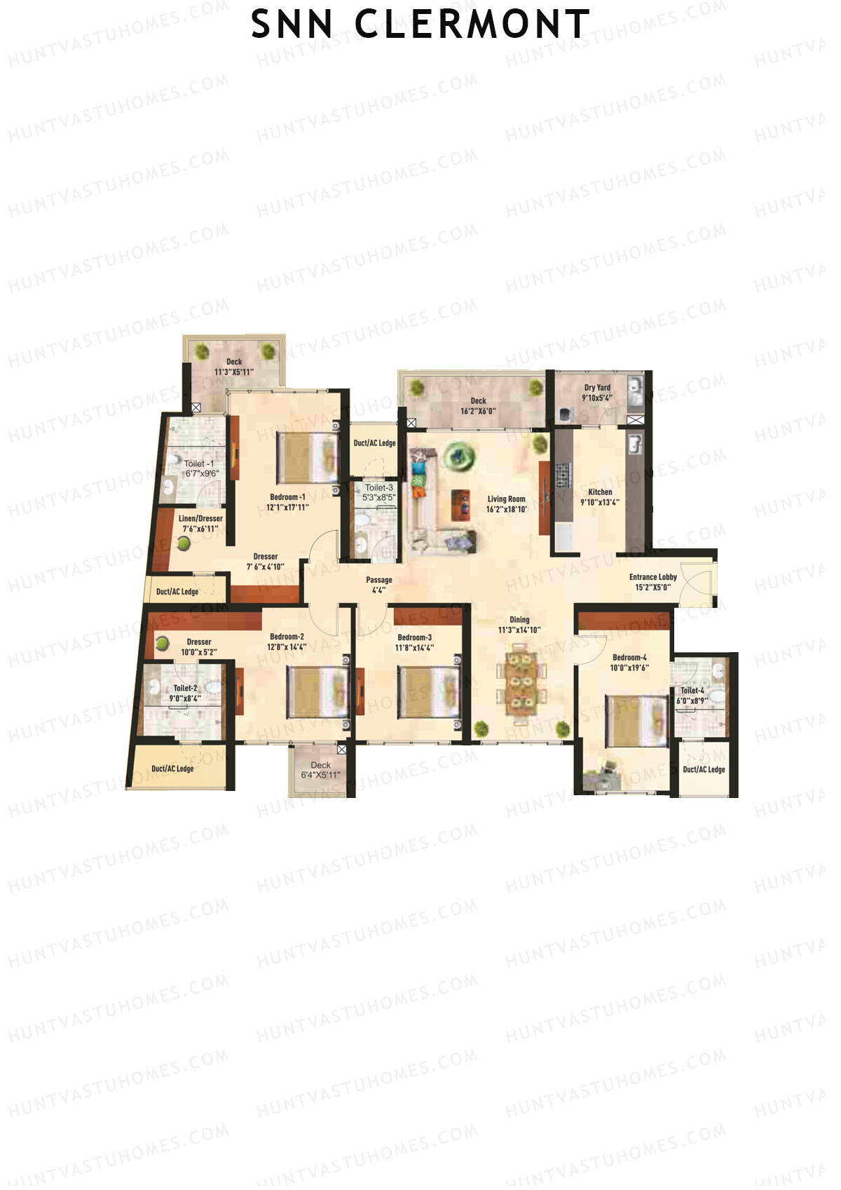 SNN Clermont Tower 4 Unit 1 Floor Plan