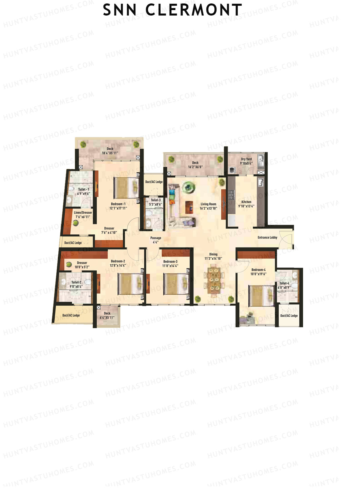 SNN Clermont Tower 4 Unit 1 Floor Plan