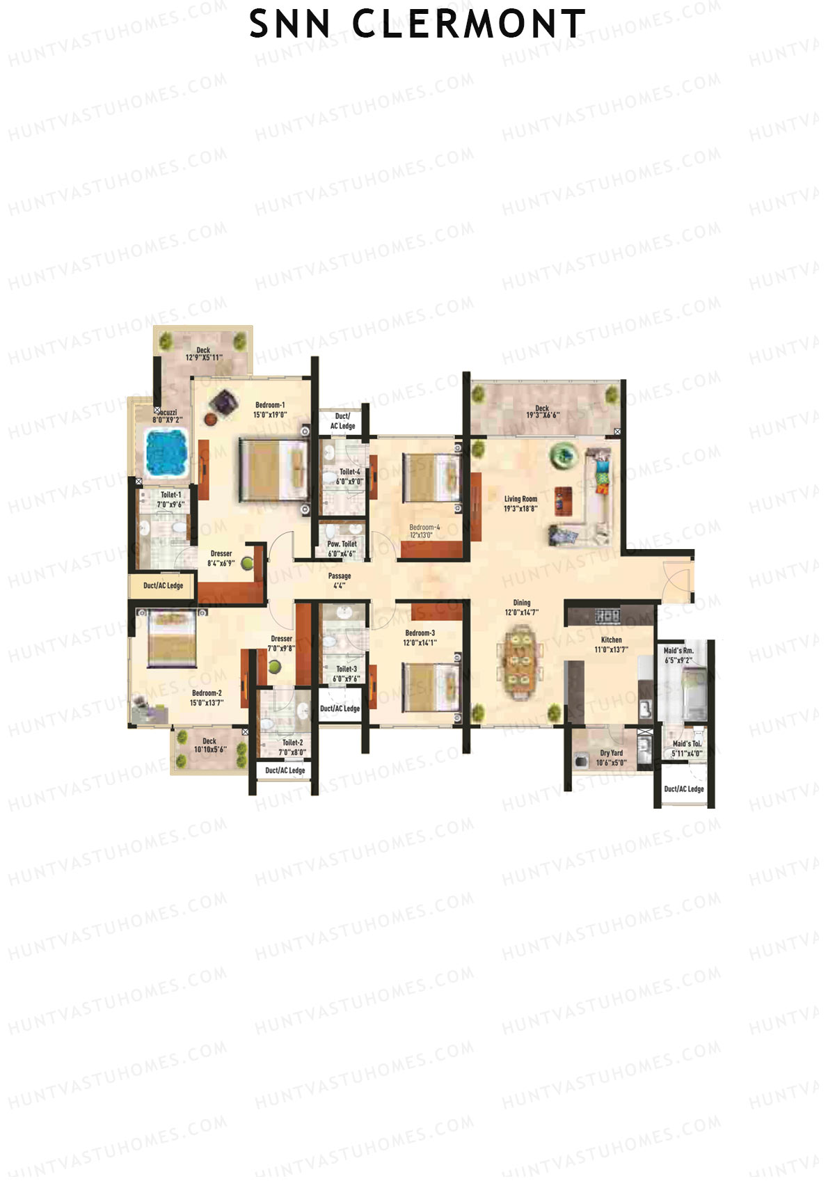 SNN Clermont Tower 5 Unit 1 Floor Plan