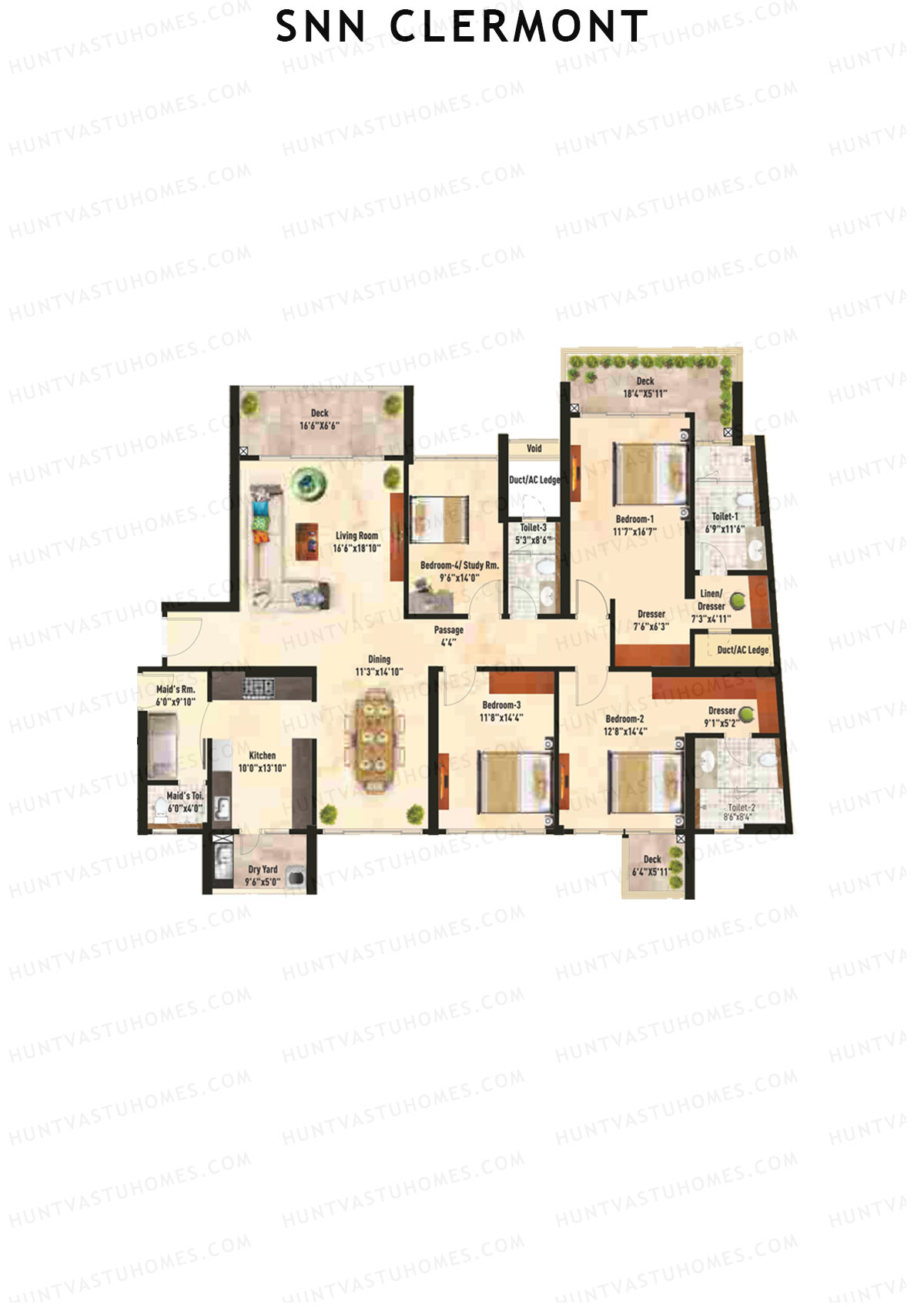 SNN Clermont Tower 5 Unit 2 Floor Plan