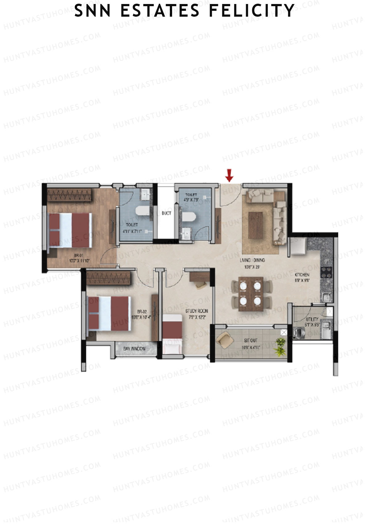 SNN Estates Felicity Tower 1 Unit 2 Floor Plan