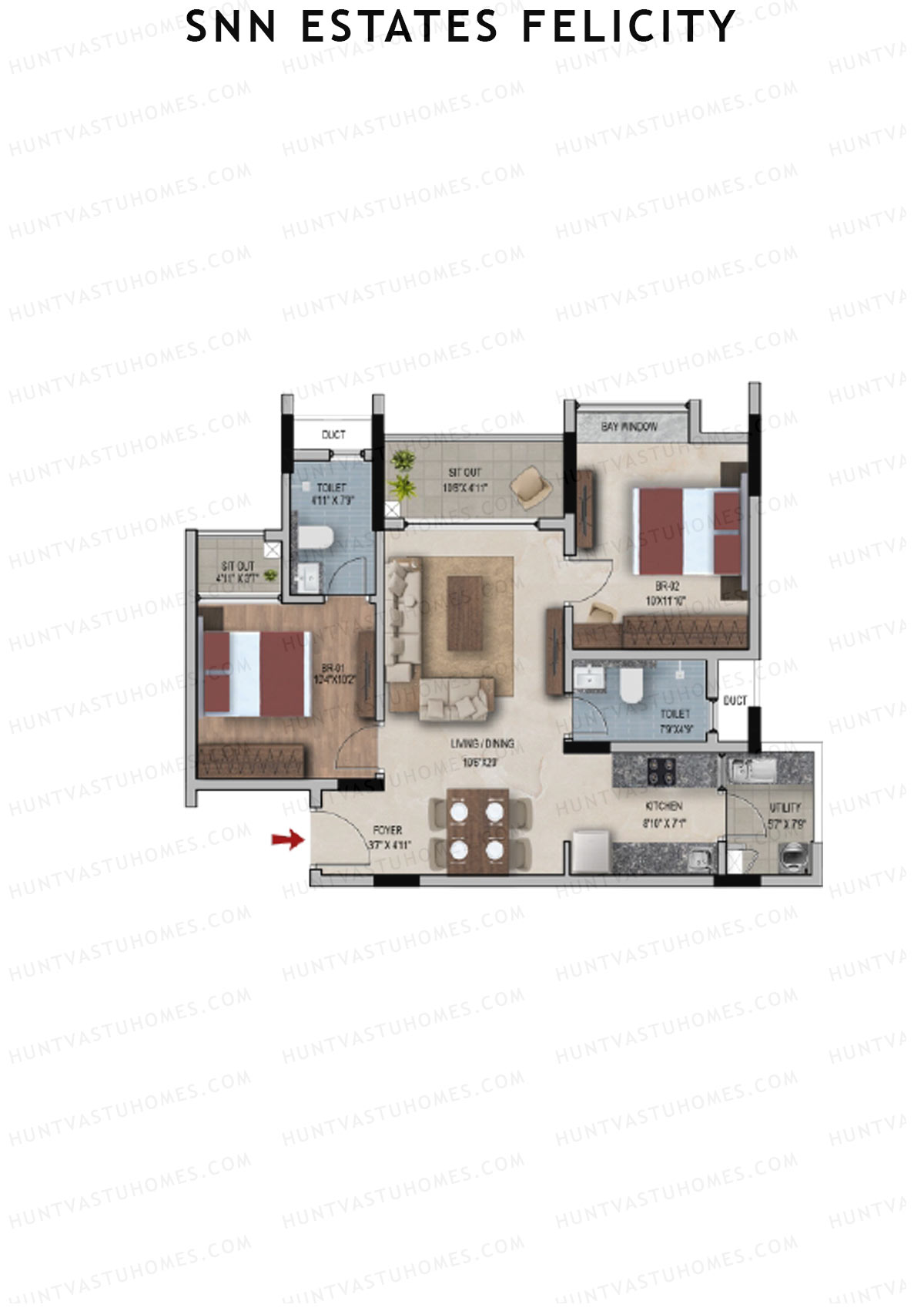 SNN Estates Felicity Tower 1 Unit 4 Floor Plan
