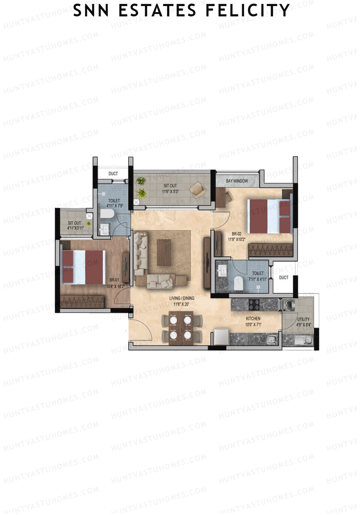 SNN Estates Felicity Tower 3 Unit 5 Floor Plan