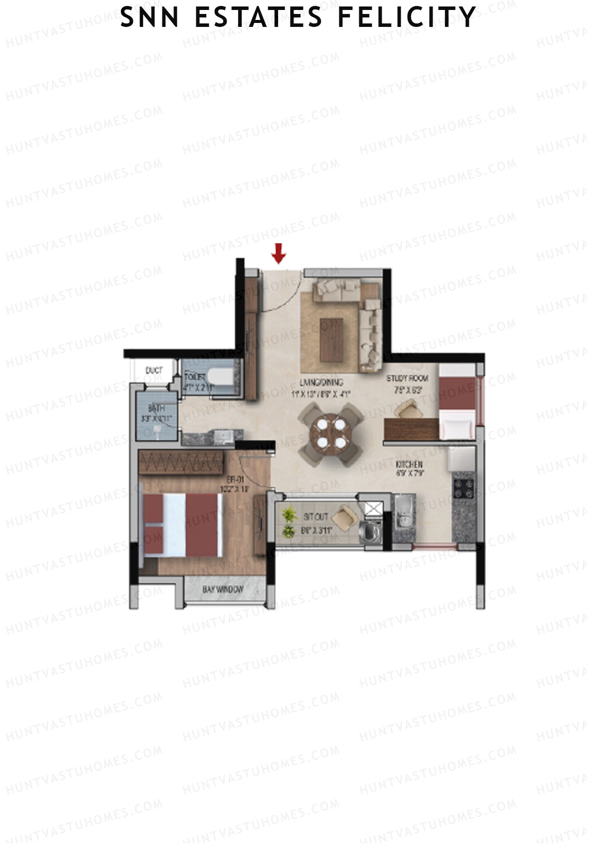 SNN Estates Felicity Tower 6 Unit 2 Floor Plan