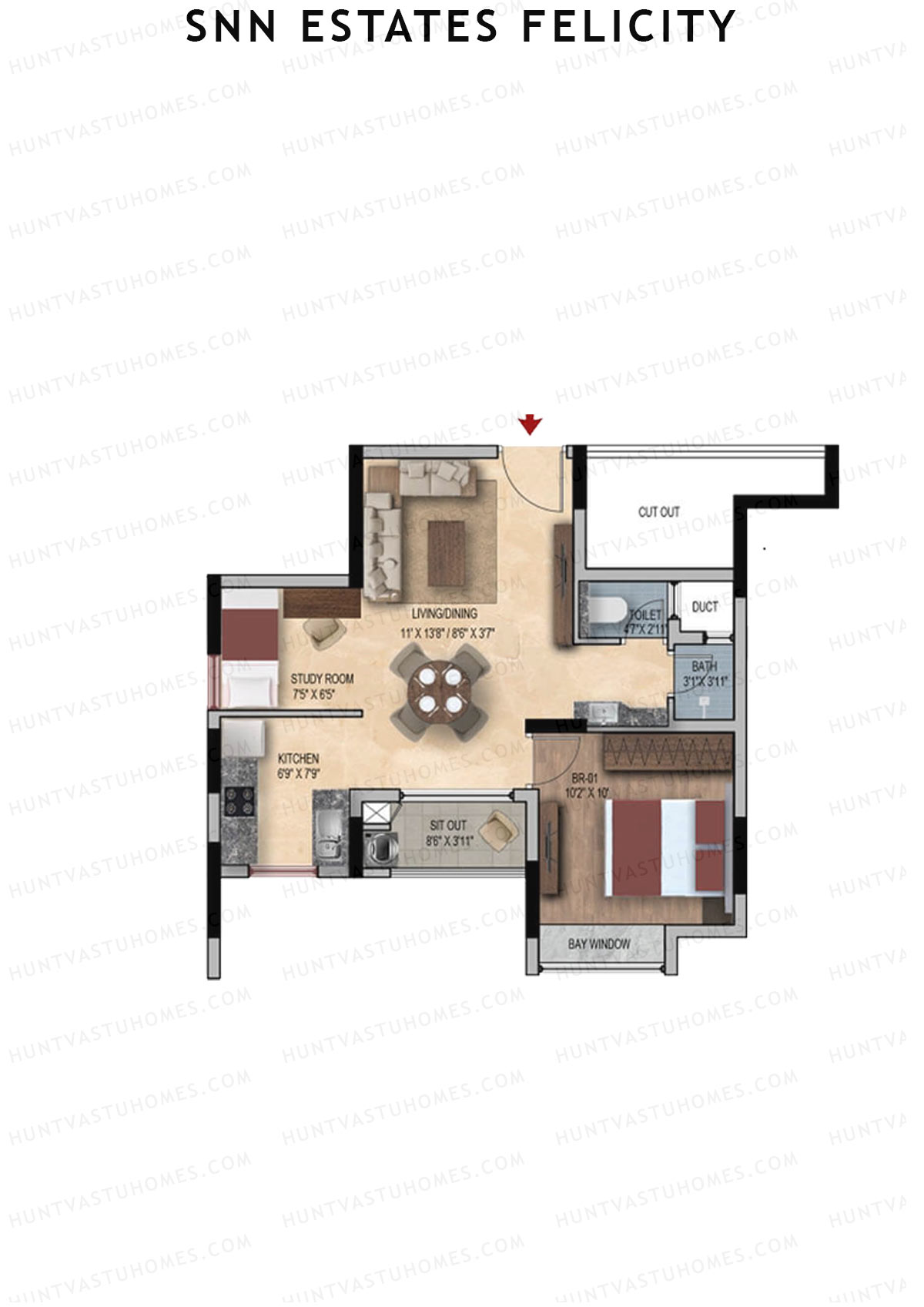 SNN Estates Felicity Tower 6 Unit 3 Floor Plan