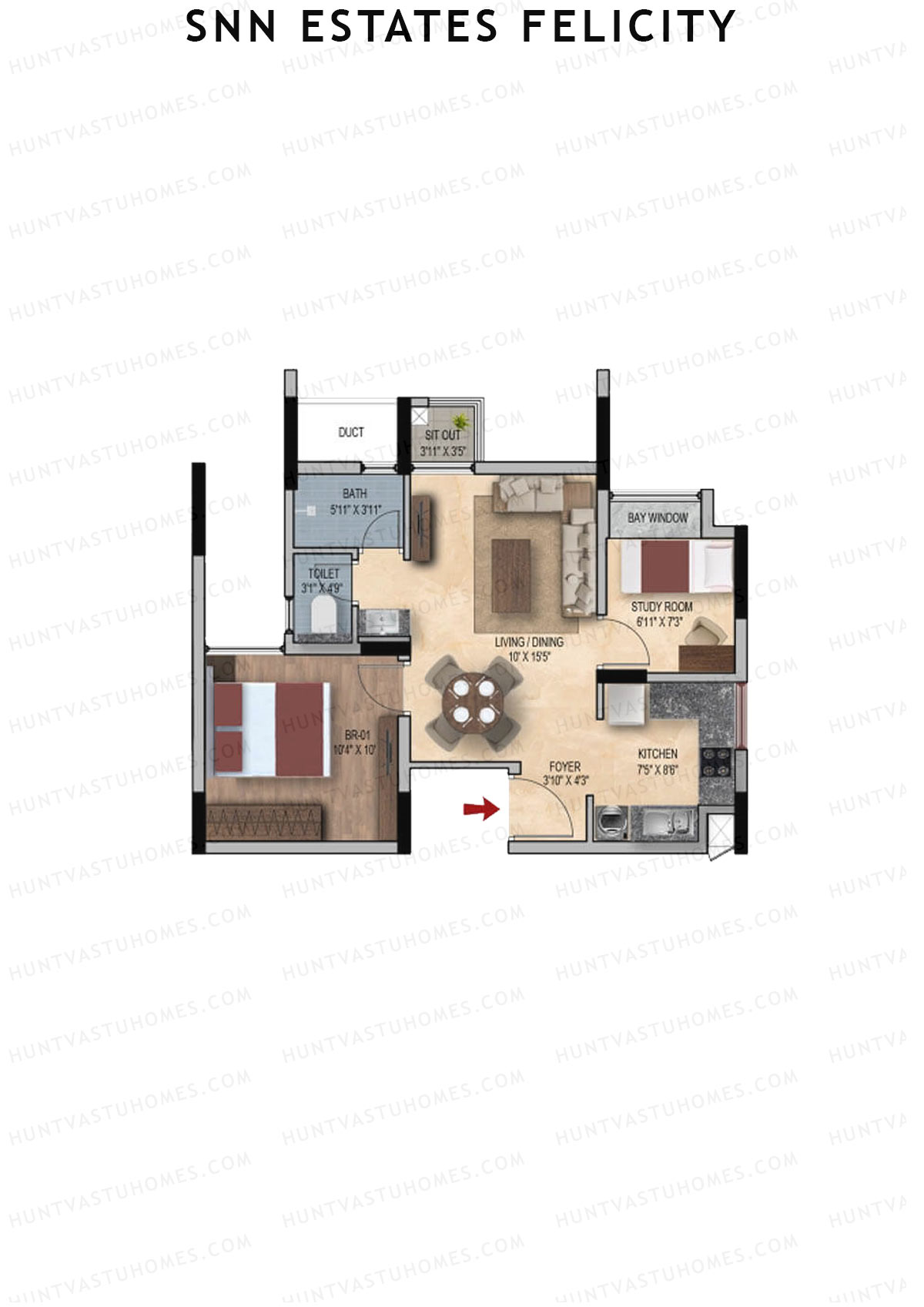 SNN Estates Felicity Tower 6 Unit 5 Floor Plan