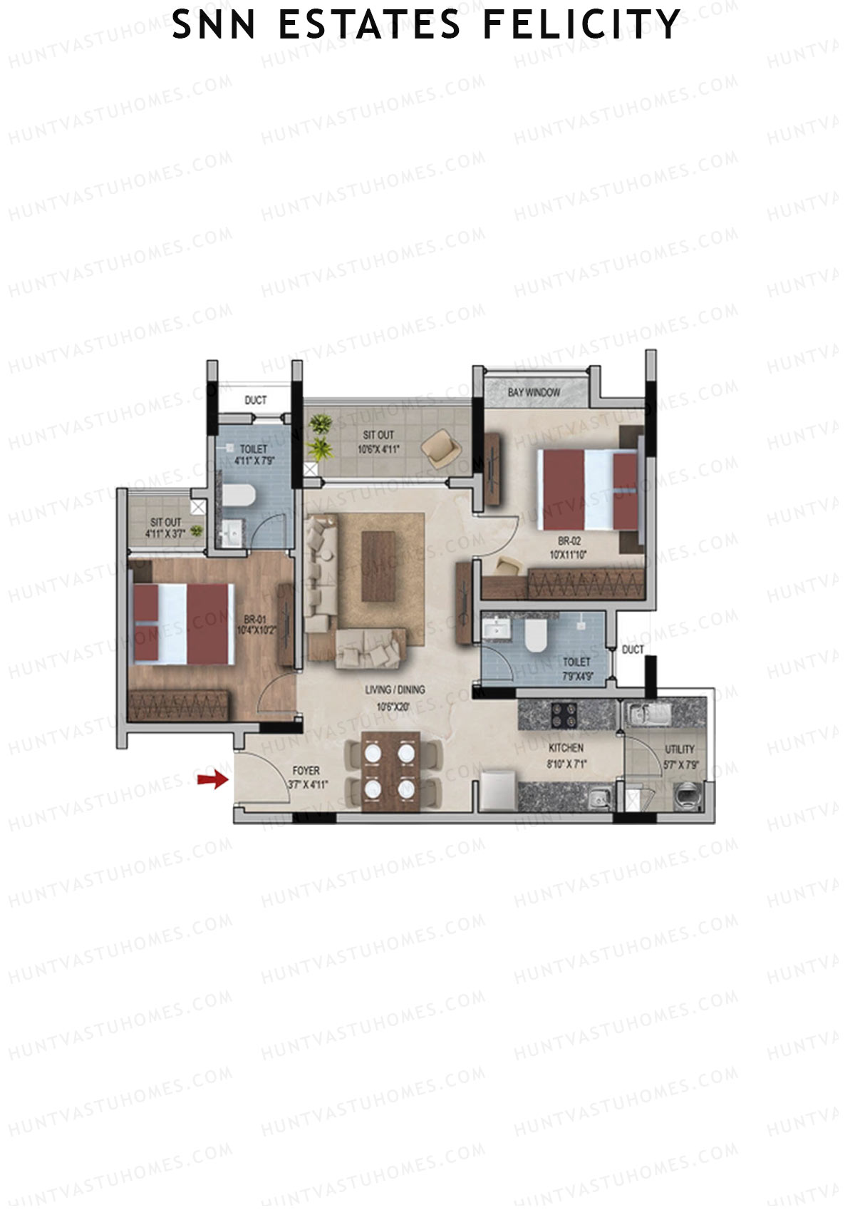 SNN Estates Felicity Tower 6 Unit 6 Floor Plan