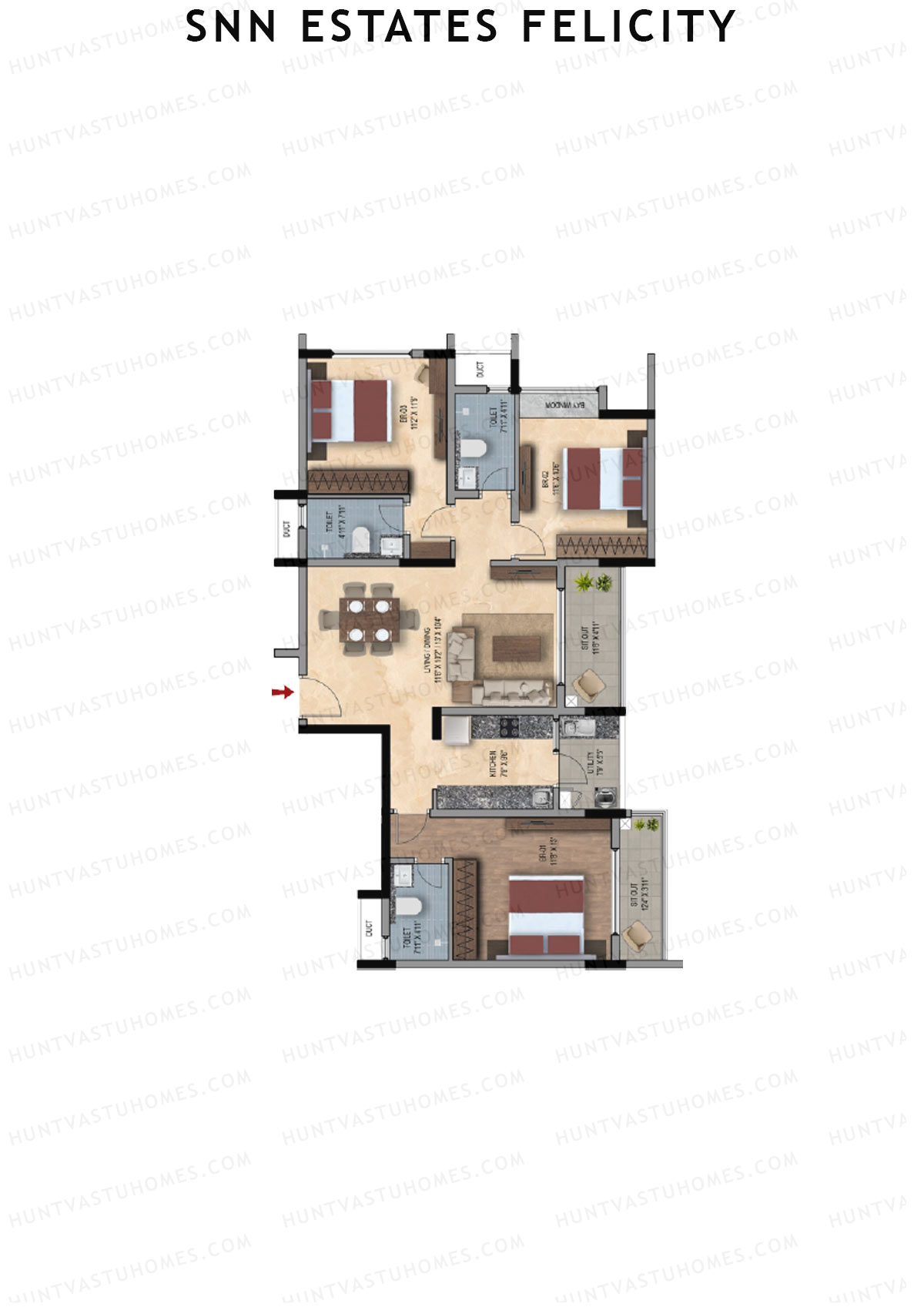 SNN Estates Felicity Tower 7 Unit 1 Floor Plan