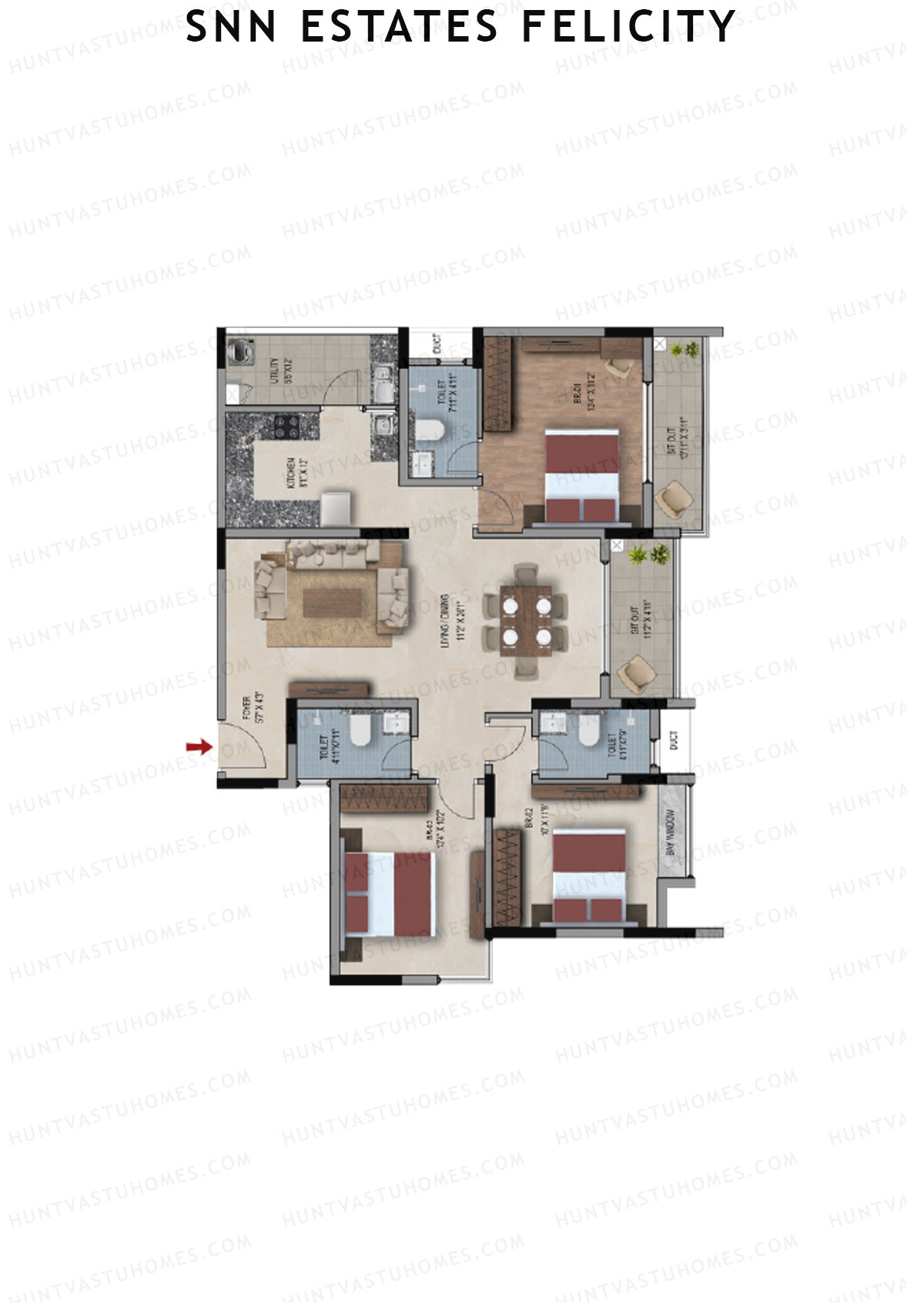 SNN Estates Felicity Tower 7 Unit 2 Floor Plan