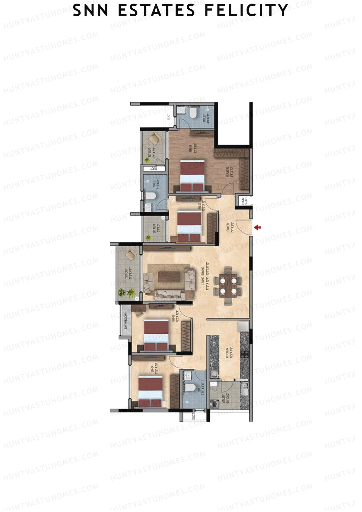 SNN Estates Felicity Tower 7 Unit 3 Floor Plan