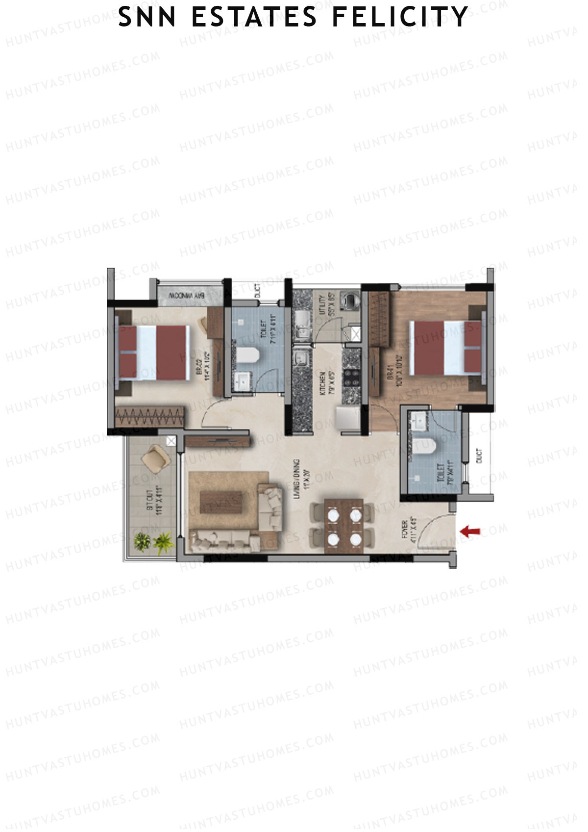 SNN Estates Felicity Tower 7 Unit 4 Floor Plan