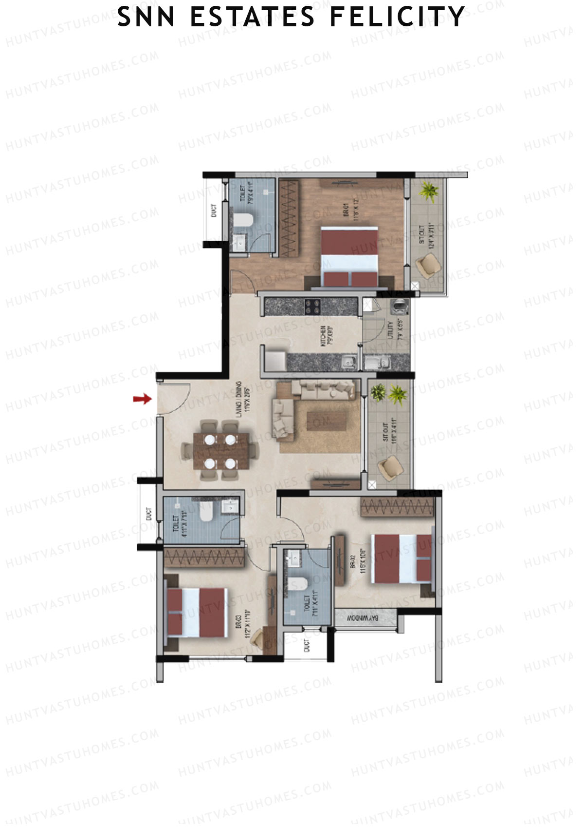 SNN Estates Felicity Tower 8 Unit 2 Floor Plan