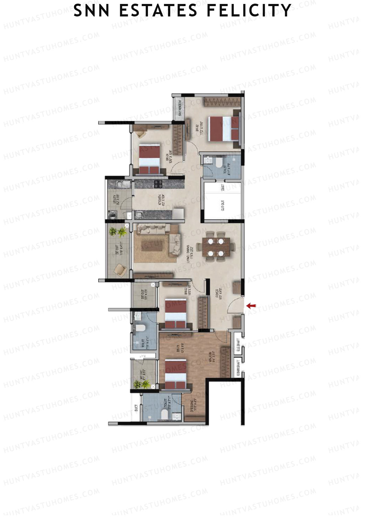 SNN Estates Felicity Tower 8 Unit 4 Floor Plan