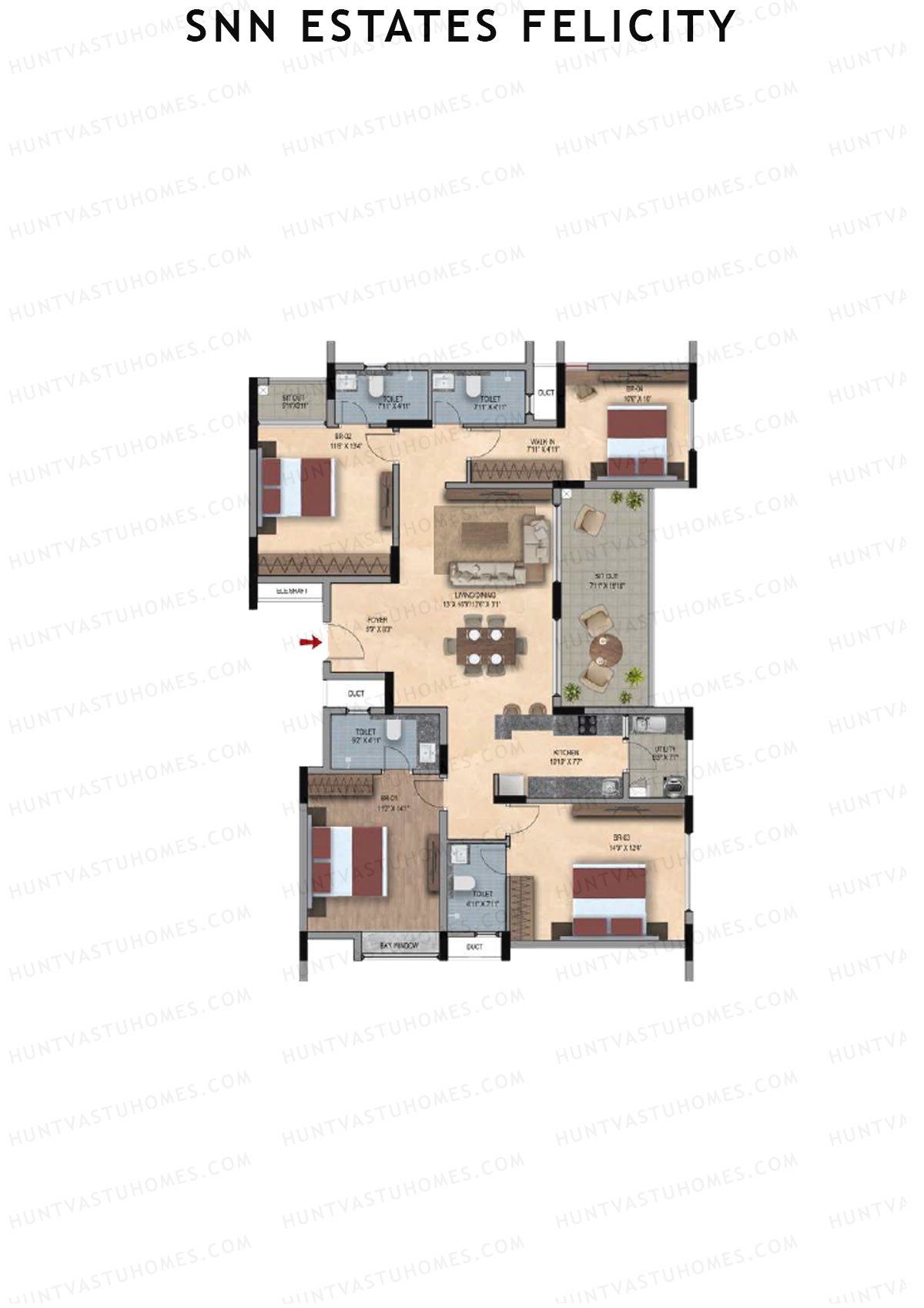 SNN Estates Felicity Tower 9 Unit 1 Floor Plan