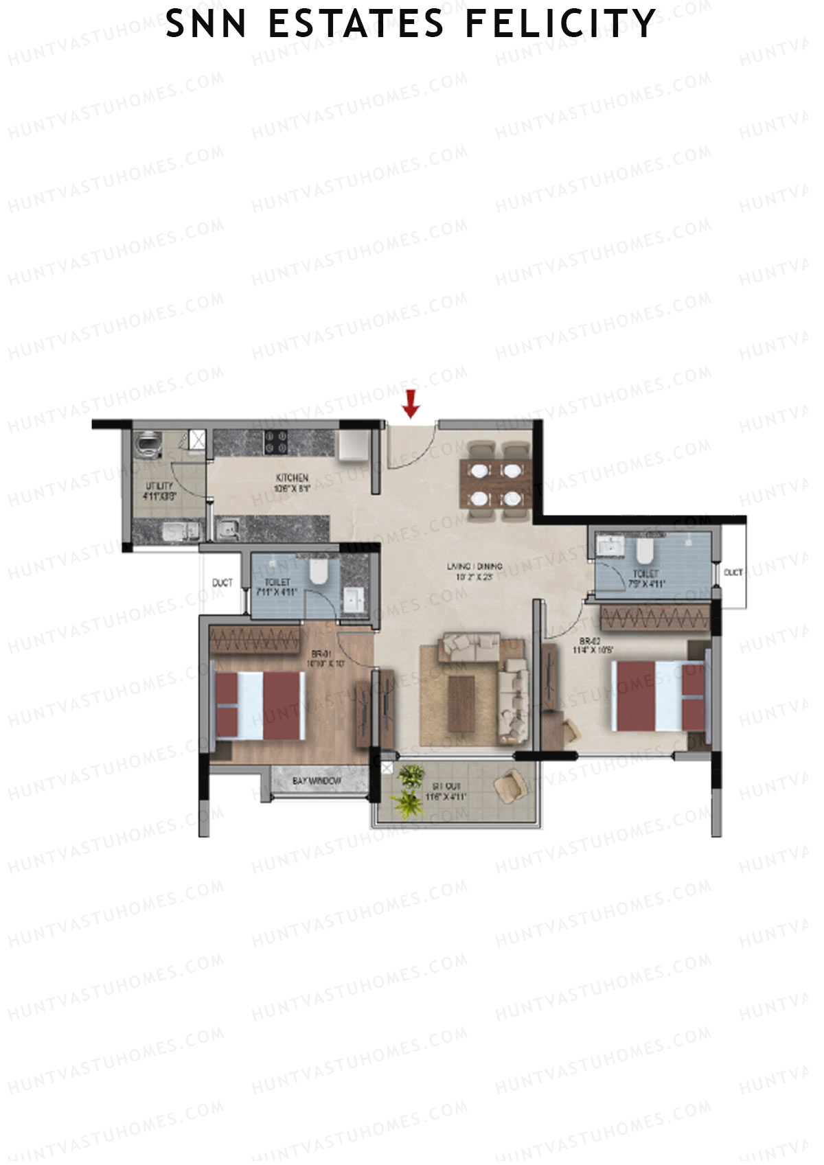 SNN Estates Felicity Tower 9 Unit 2 Floor Plan