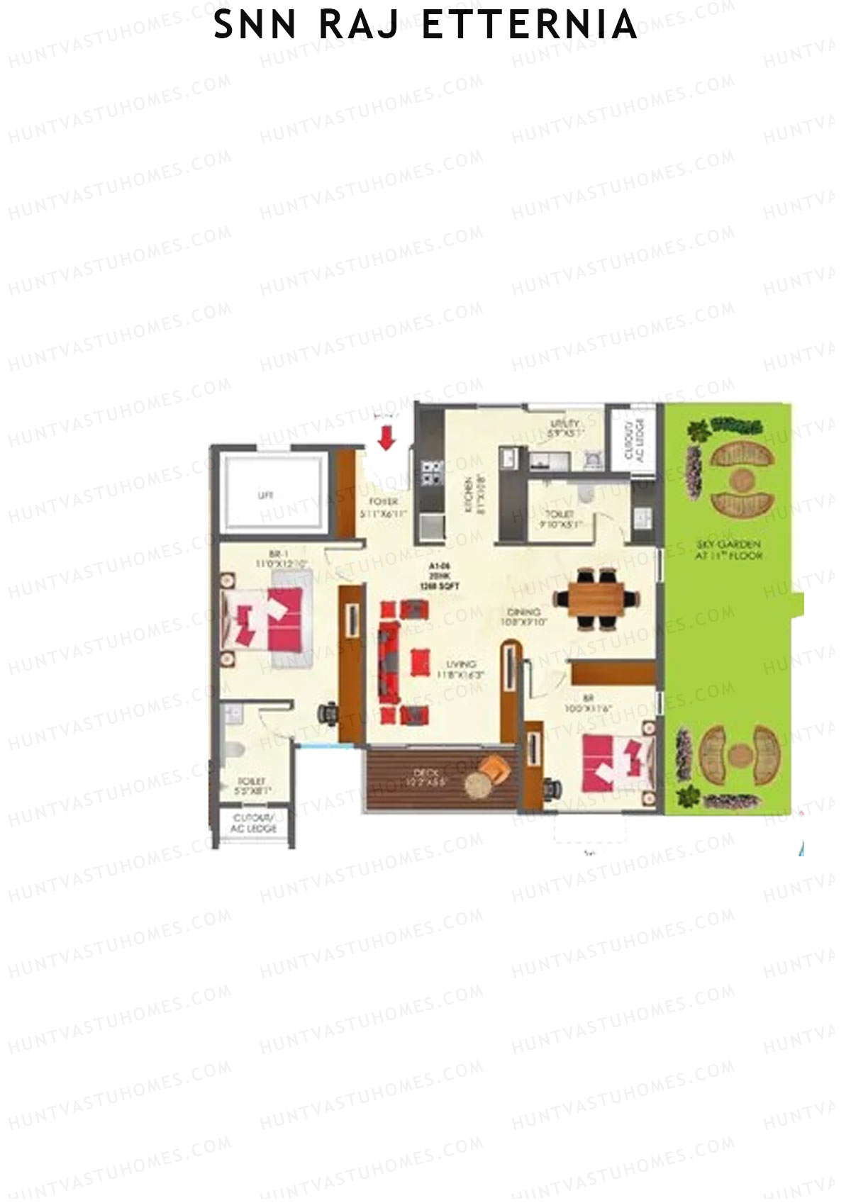 SNN Raj Etternia Block A1 Unit 1 Floor Plan