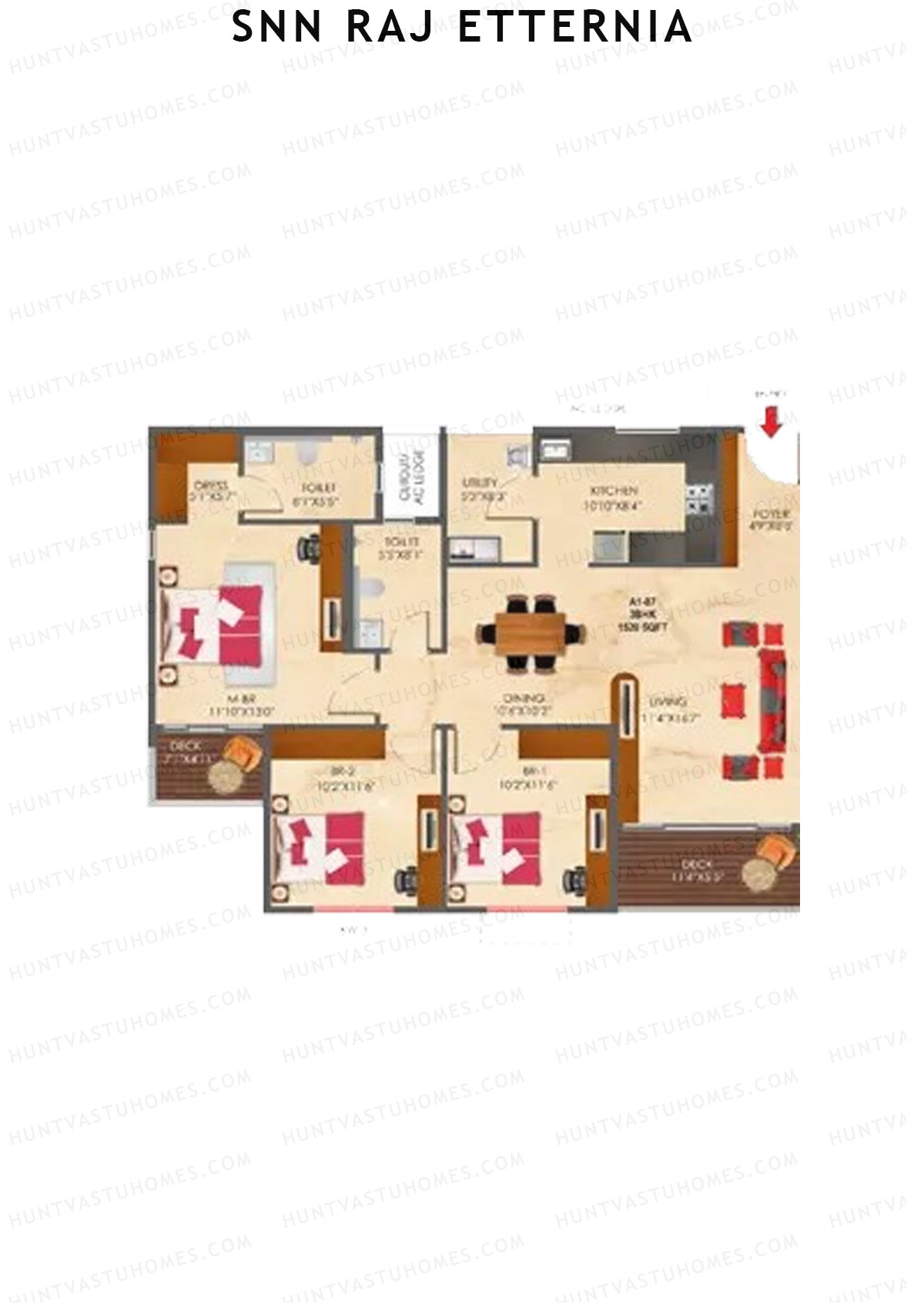 SNN Raj Etternia Block A1 Unit 2 Floor Plan