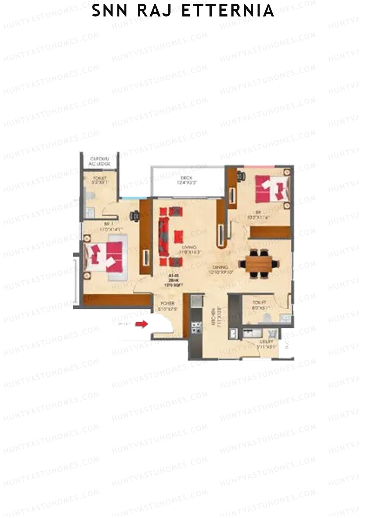 SNN Raj Etternia Block A1 Unit 3 Floor Plan