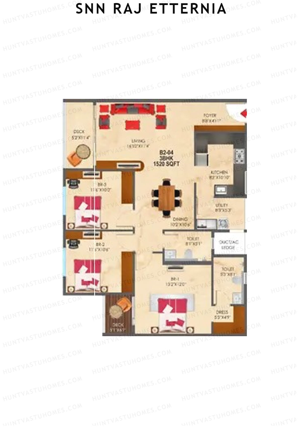 SNN Raj Etternia Block B2 Unit 1 Floor Plan