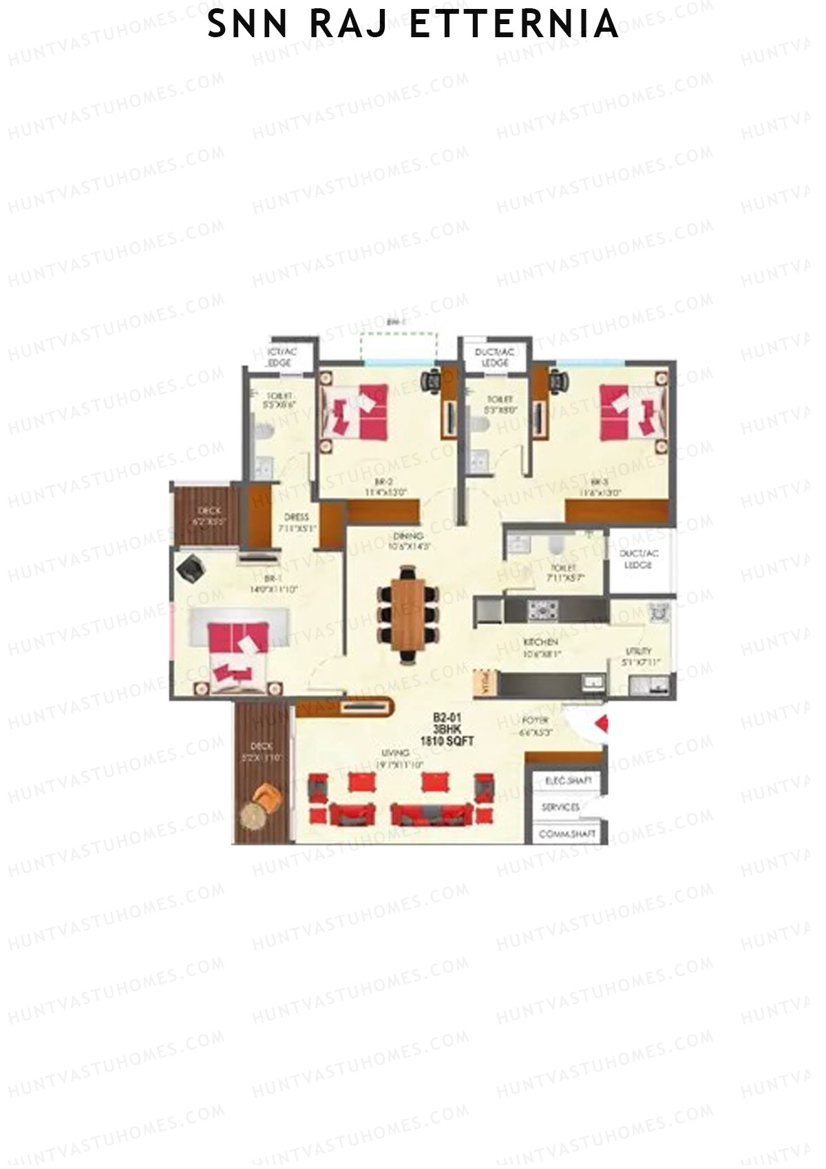 SNN Raj Etternia Block B2 Unit 2 Floor Plan