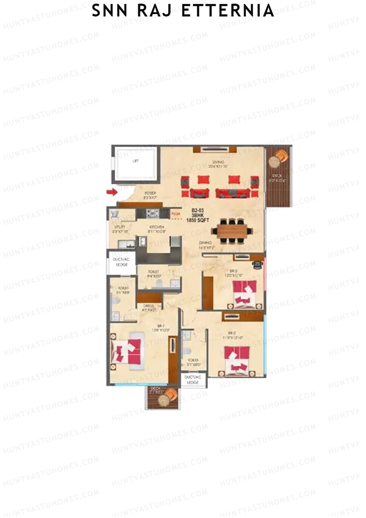 SNN Raj Etternia Block B2 Unit 4 Floor Plan
