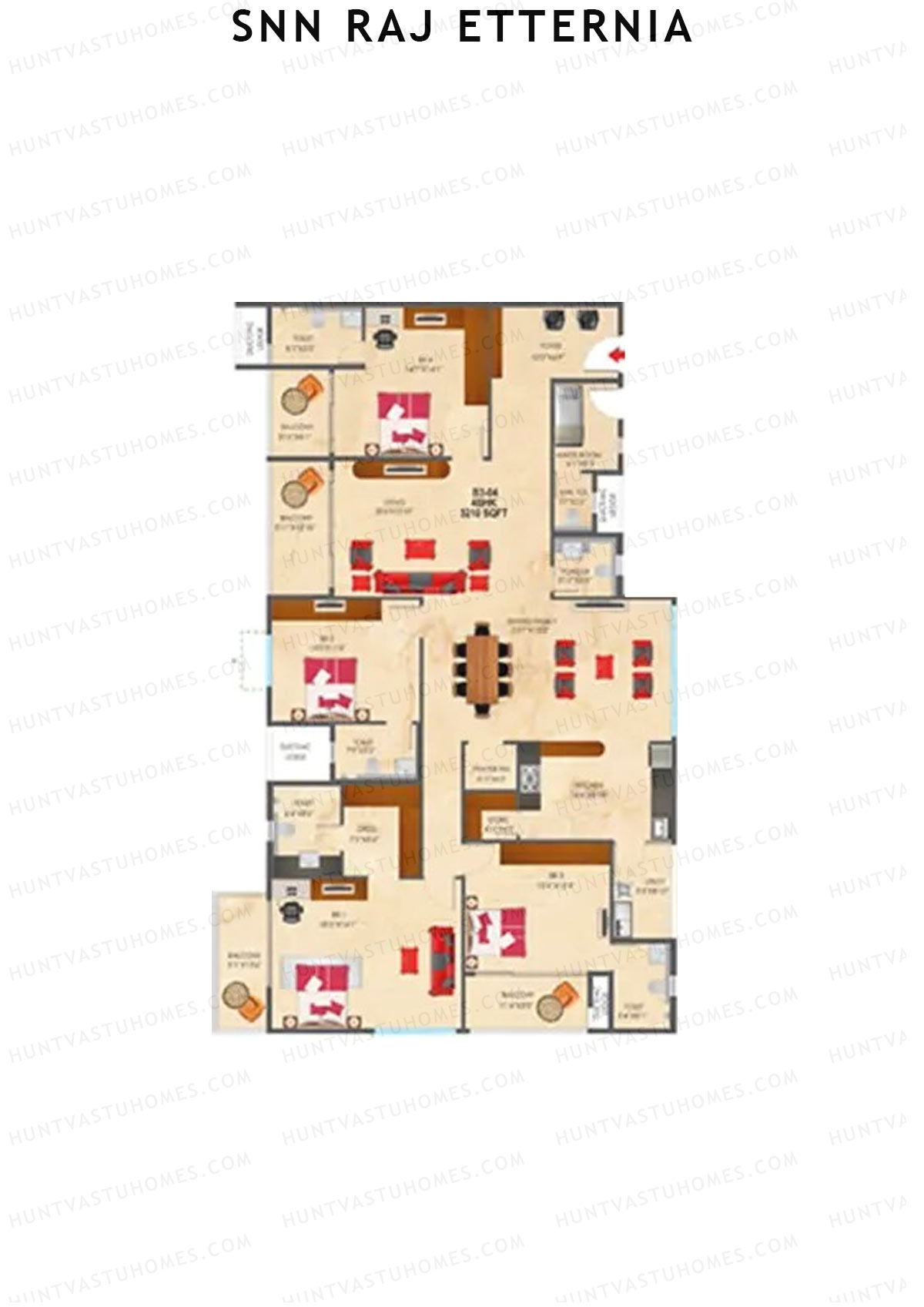SNN Raj Etternia Block B3 Unit 1 Floor Plan