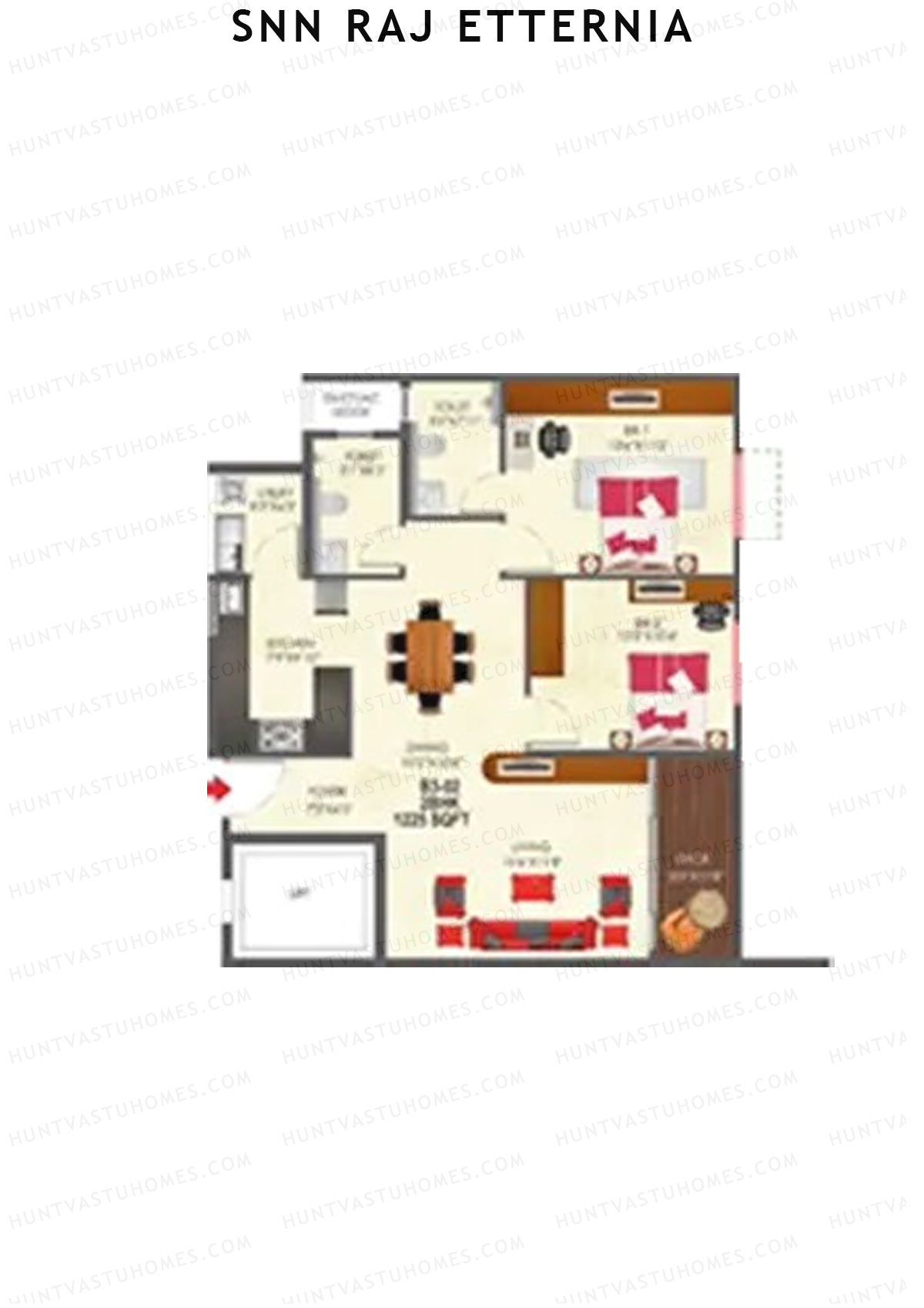 SNN Raj Etternia Block B3 Unit 3 Floor Plan