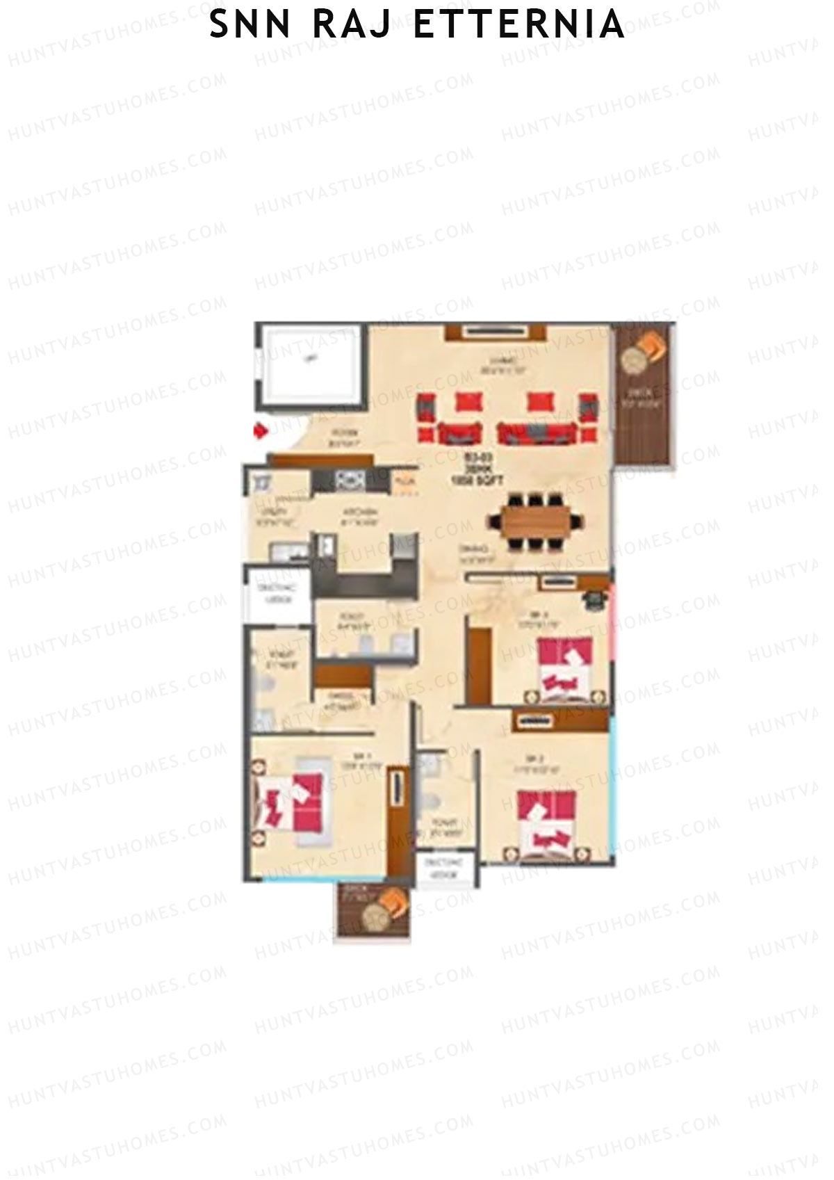SNN Raj Etternia Block B3 Unit 4 Floor Plan