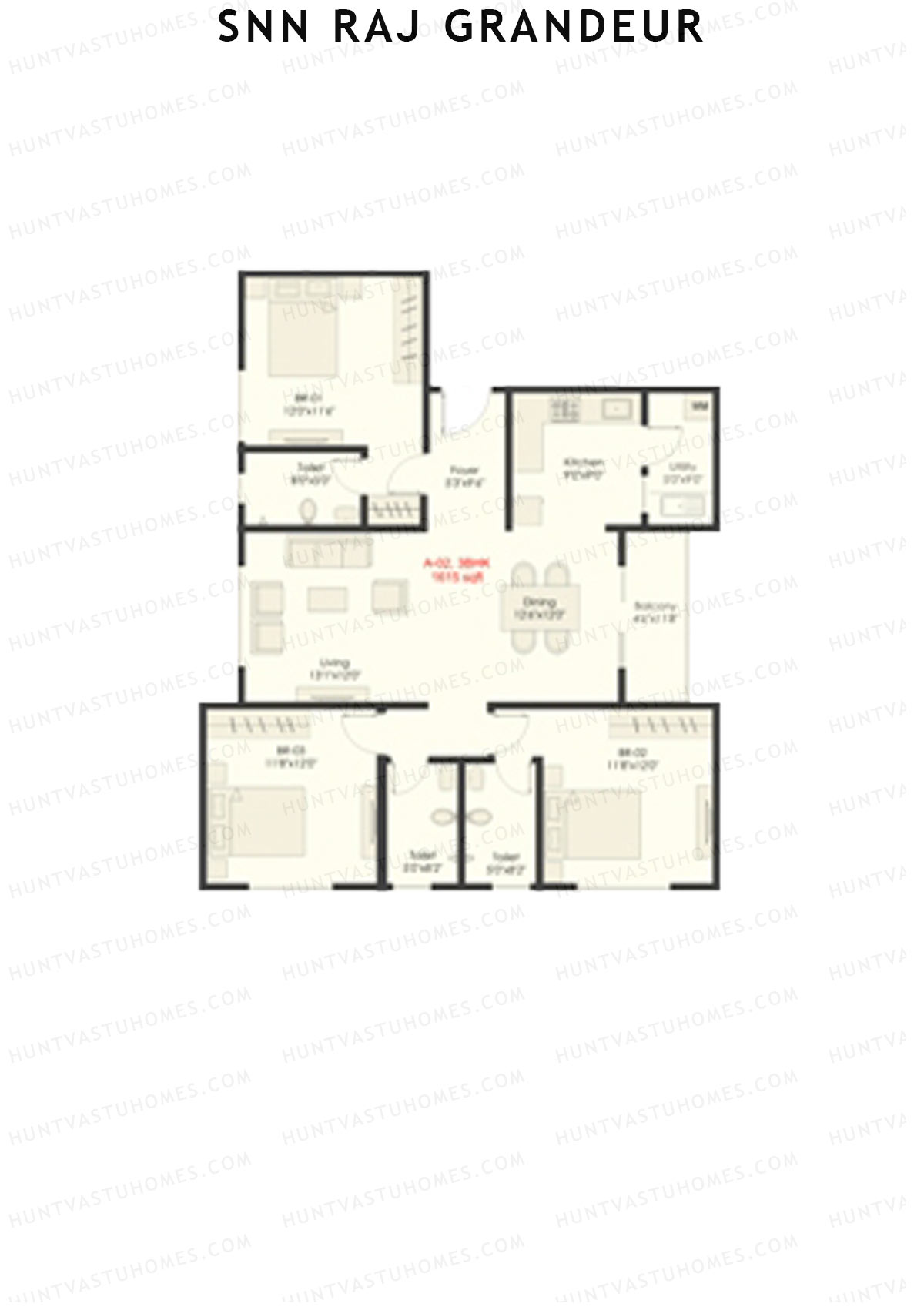 SNN Raj Grandeur Block C Unit 2 Floor Plan